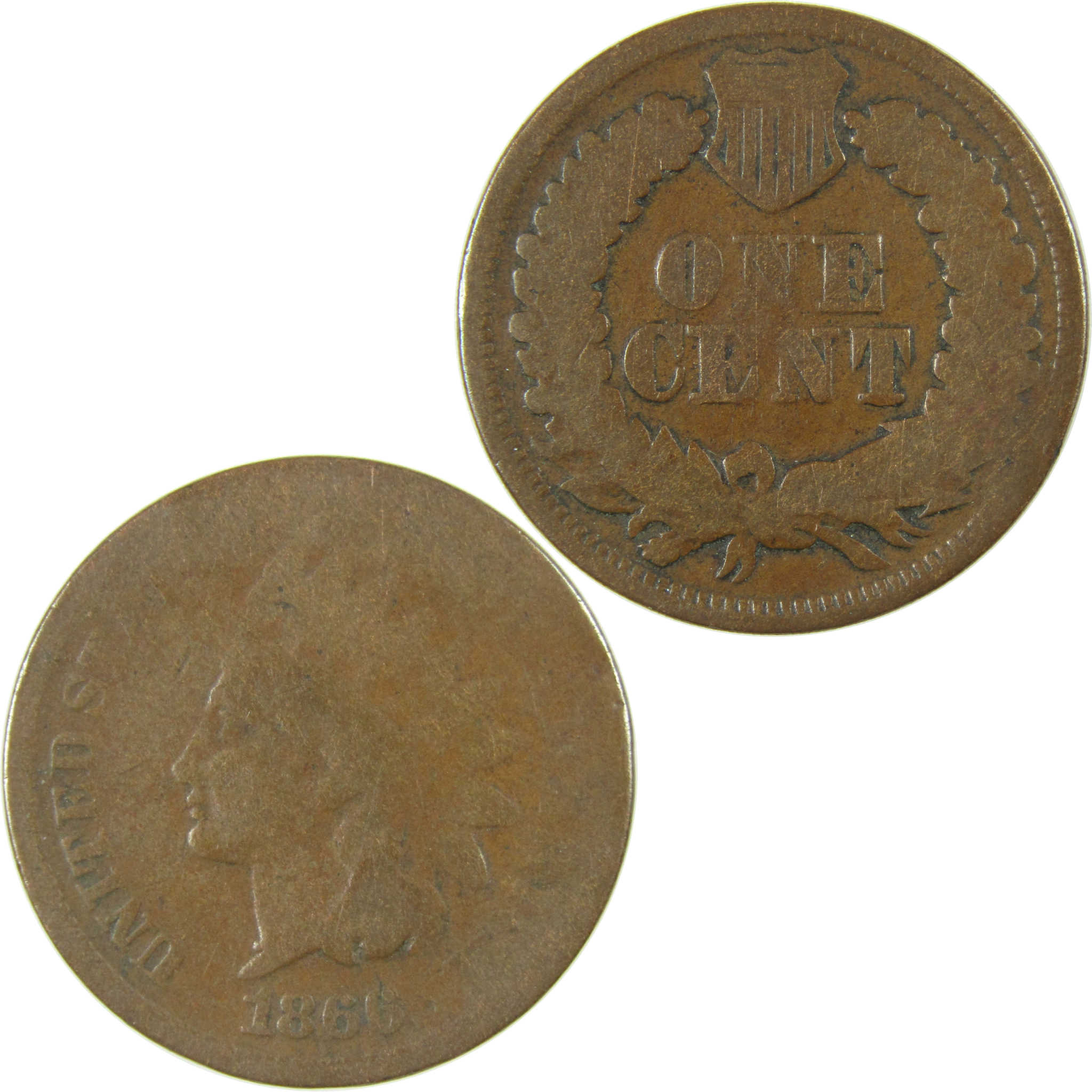 1866 Indian Head Cent G Good Penny 1c Coin Collectible SKU:I27817