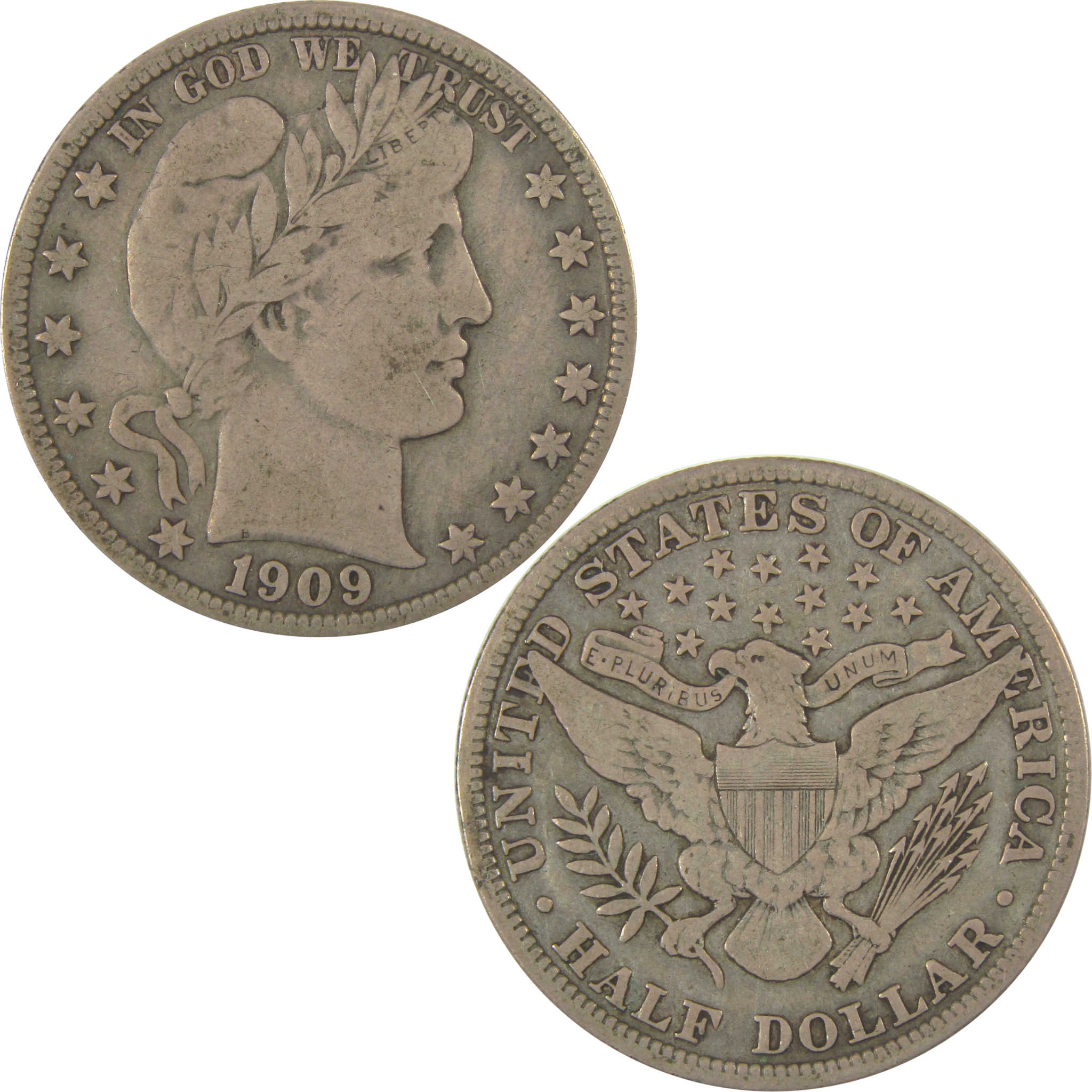 1909 Barber Half Dollar VF Very Fine Silver 50c Coin SKU:I19618