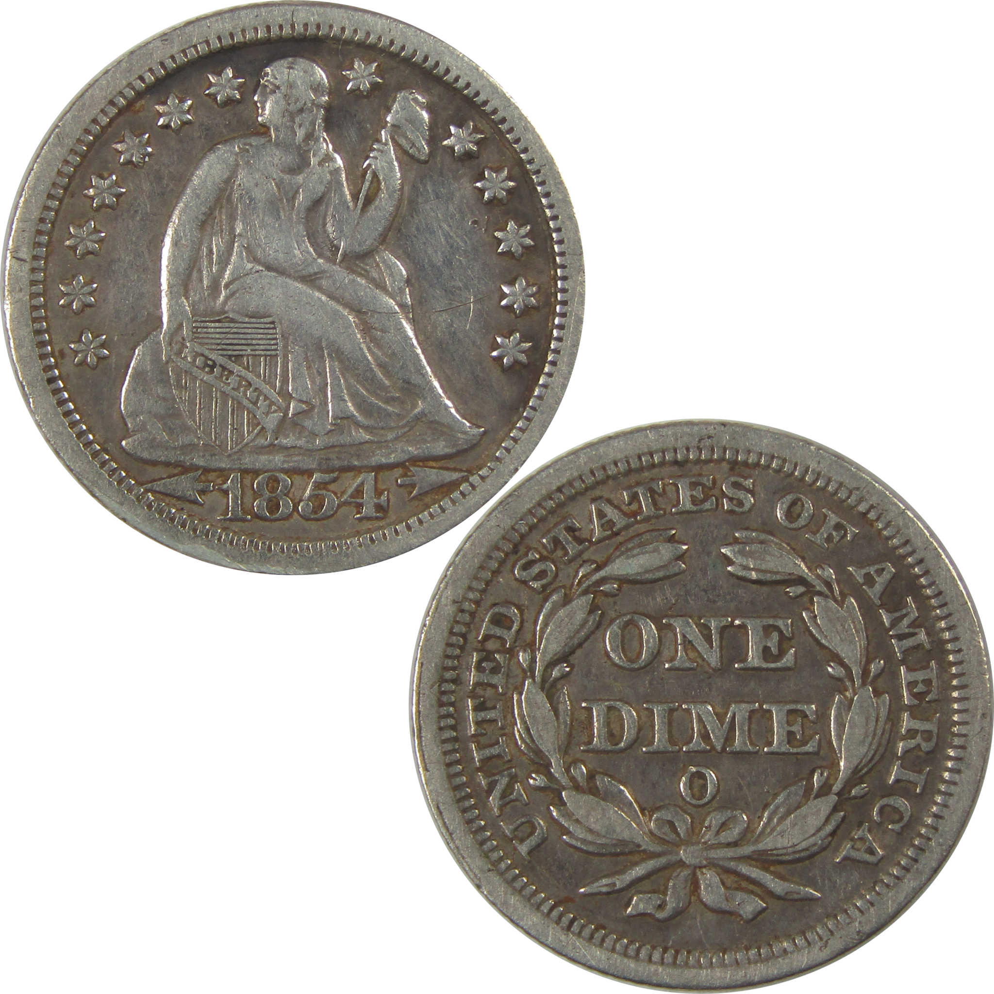 1854 O Seated Liberty Dime VF Very Fine Details Silver SKU:I20712