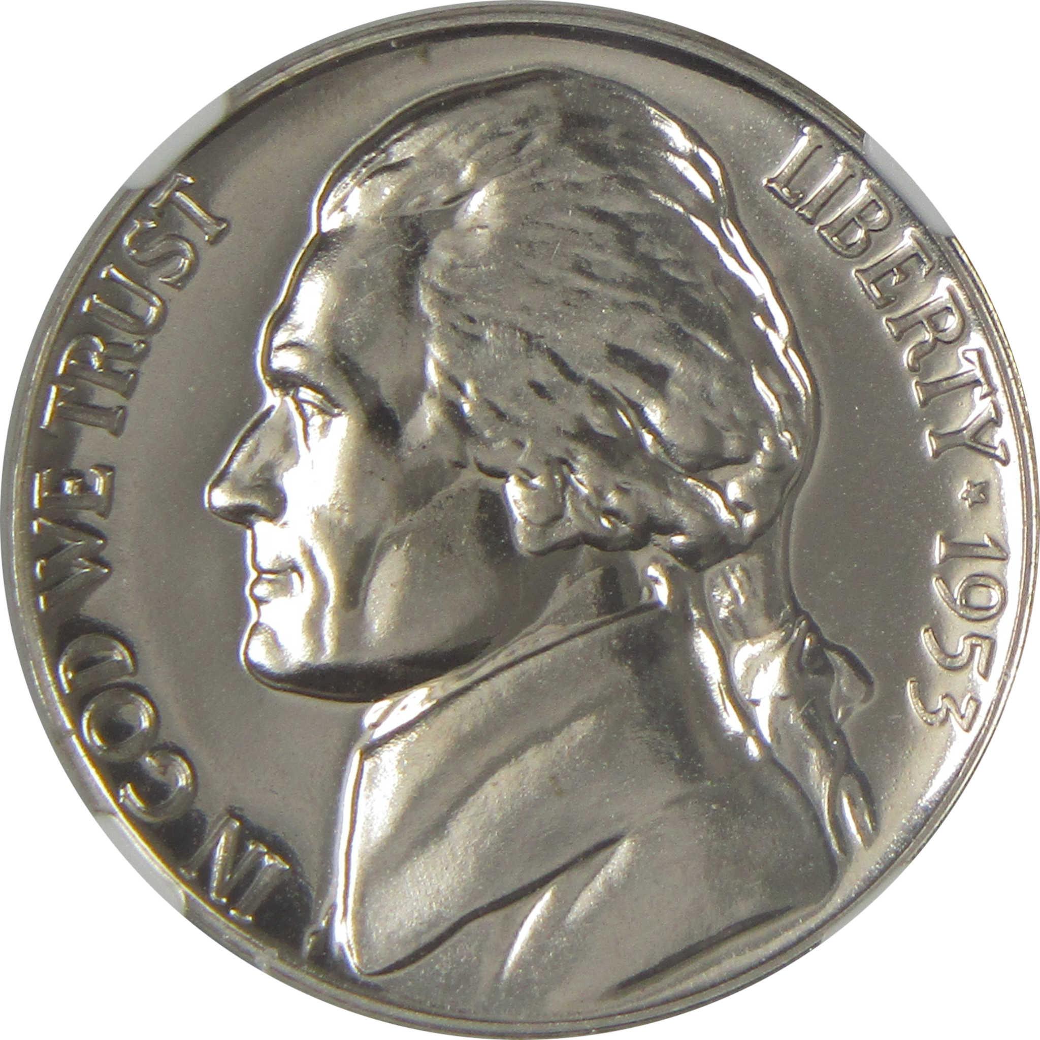 1953 Jefferson Nickel PF 67 NGC Proof 5c Coin SKU:I20628