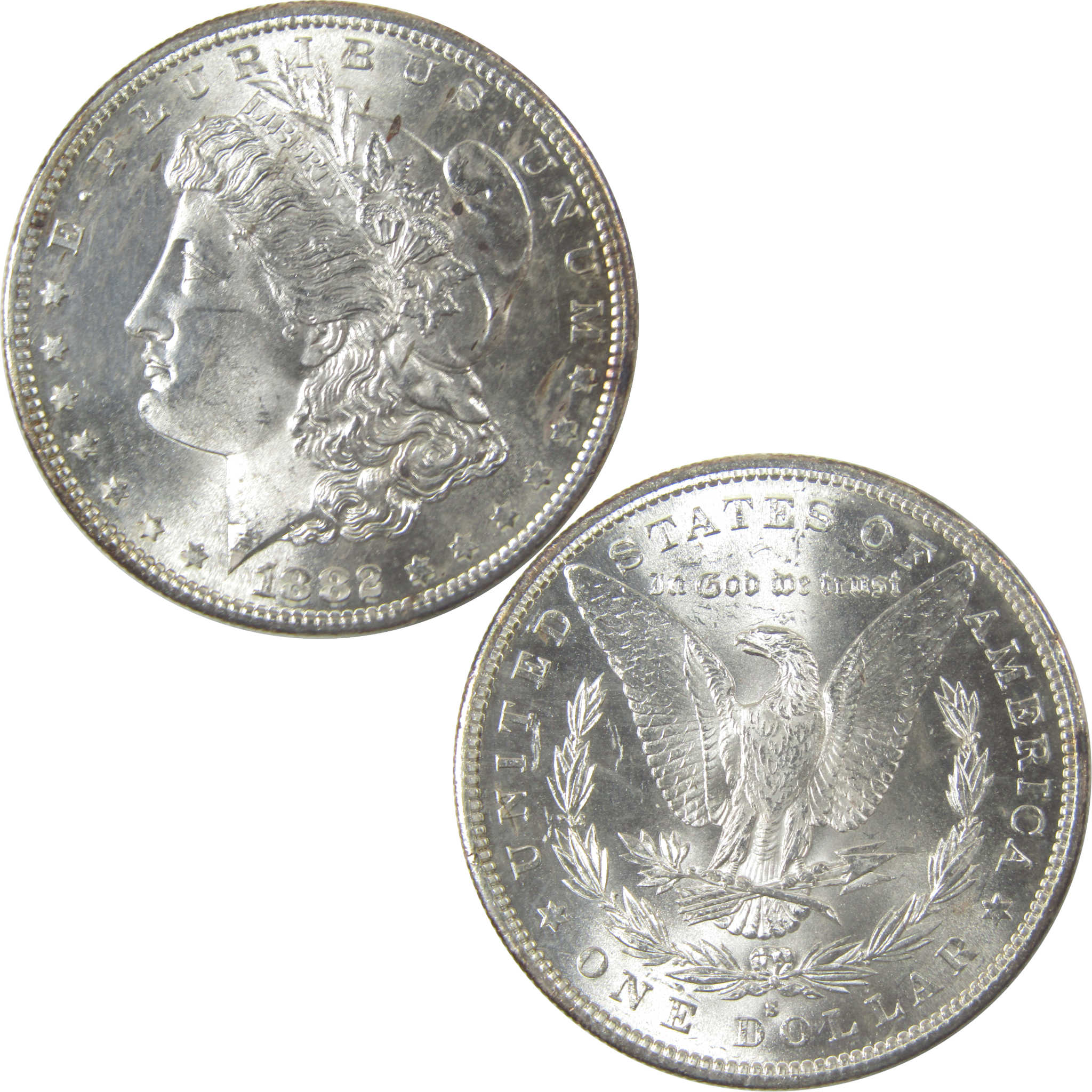 1882 S Morgan Silver Dollar Uncirculated Details $1 Coin SKU:I23790