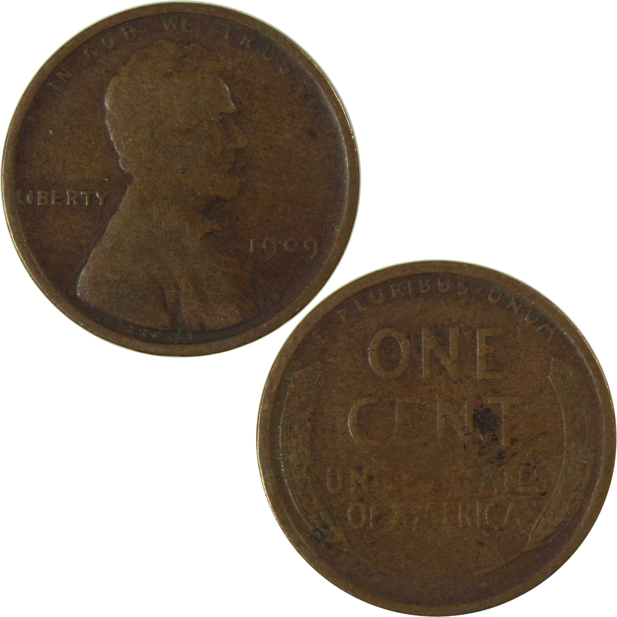 1909 Lincoln Wheat Cent F Fine Penny 1c Coin Collectible SKU:I26755