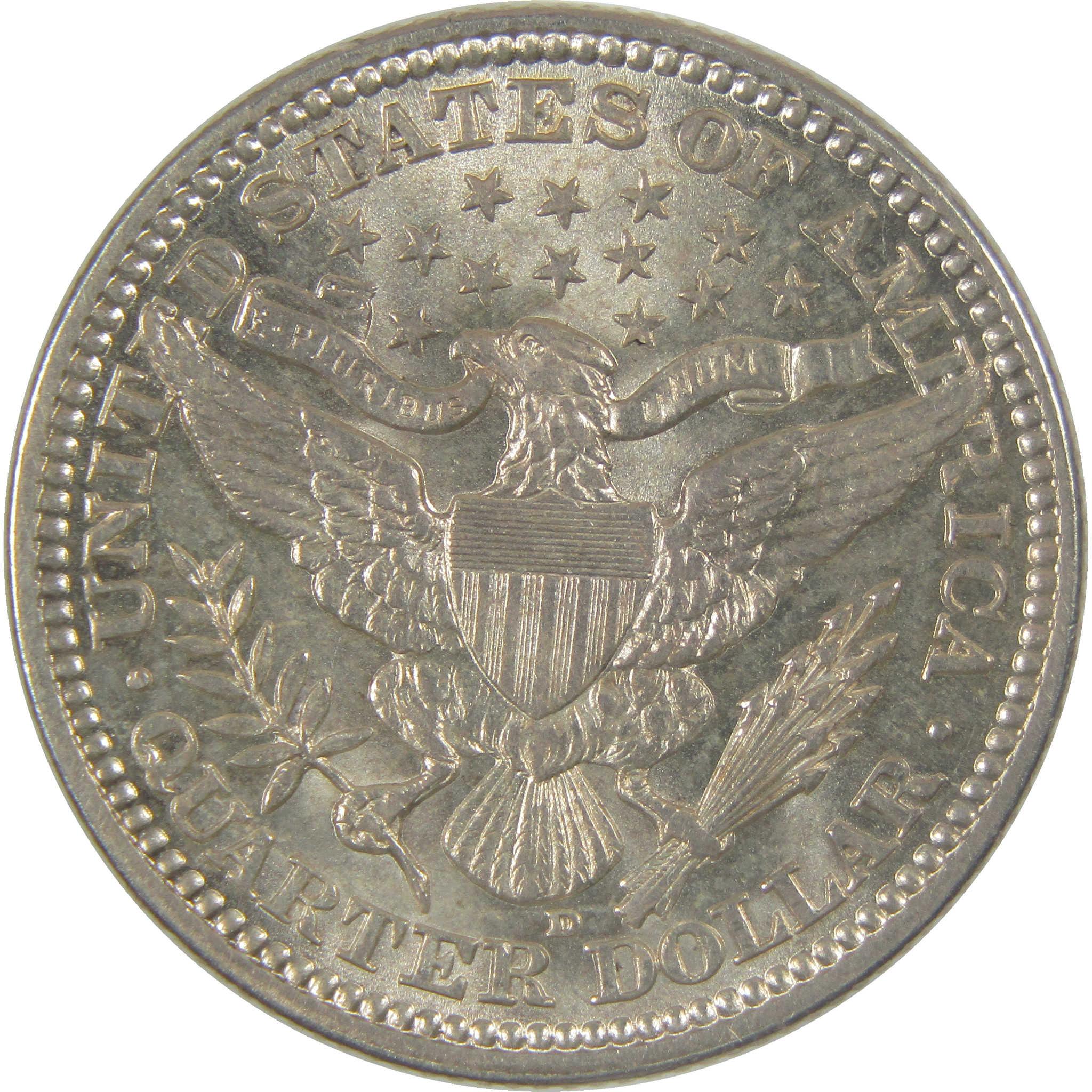 1916 D Barber Silver Quarter Borderline Uncirculated 25c Coin