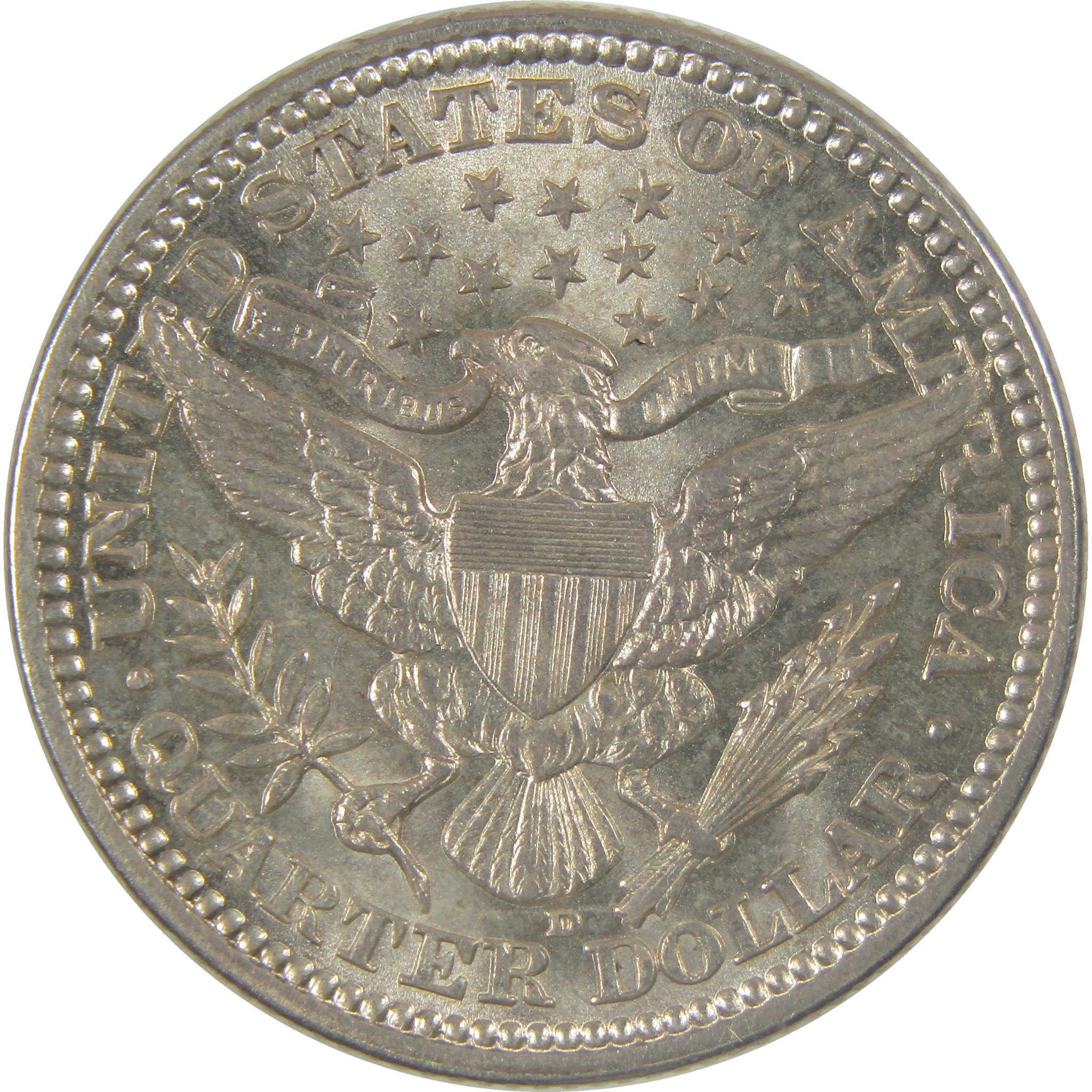 1916 D Barber Silver Quarter Borderline Uncirculated 25c Coin