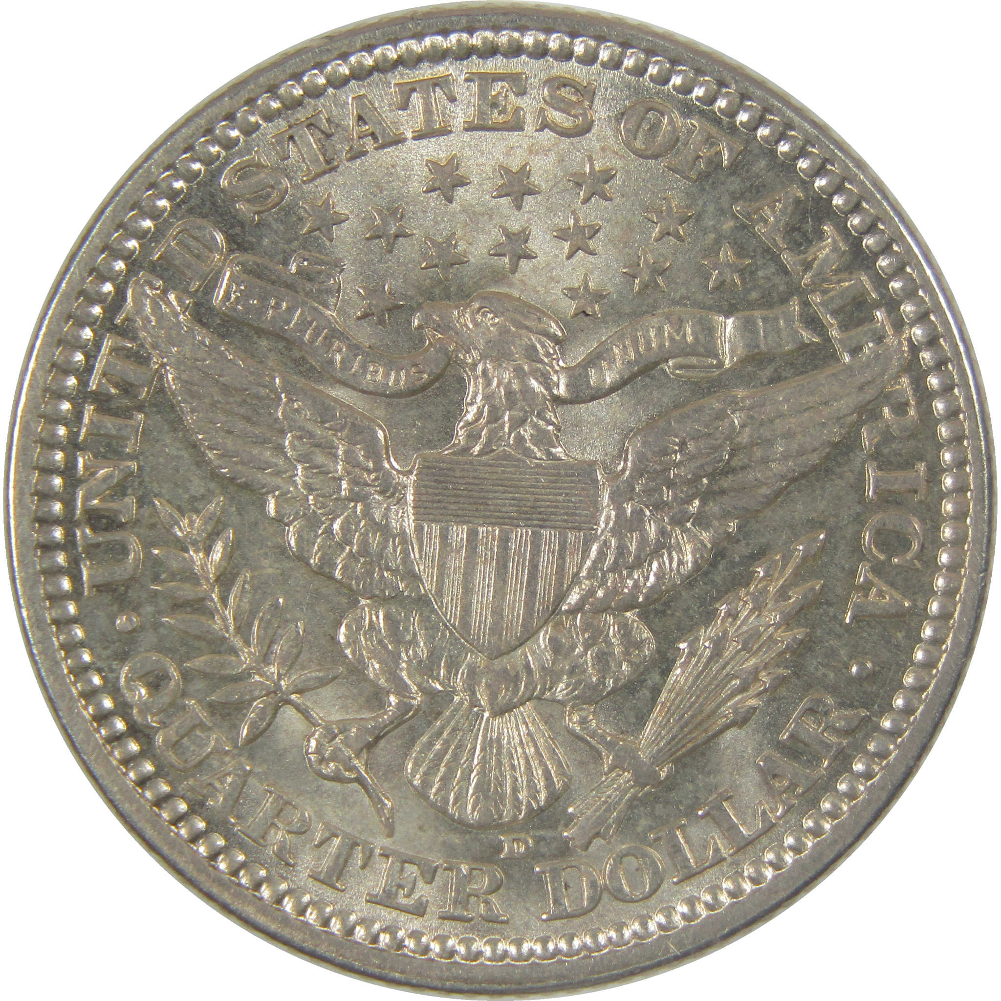 1916 D Barber Silver Quarter Borderline Uncirculated 25c Coin