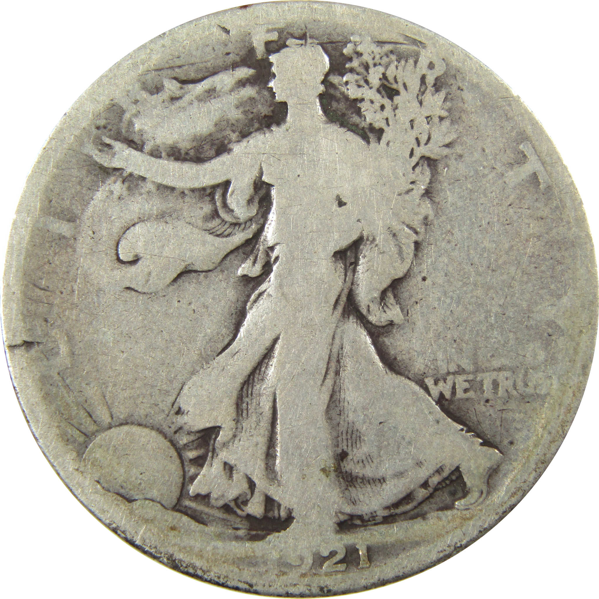 1921 D Liberty Walking Silver Half Dollar G Good Details SKU:CP1451