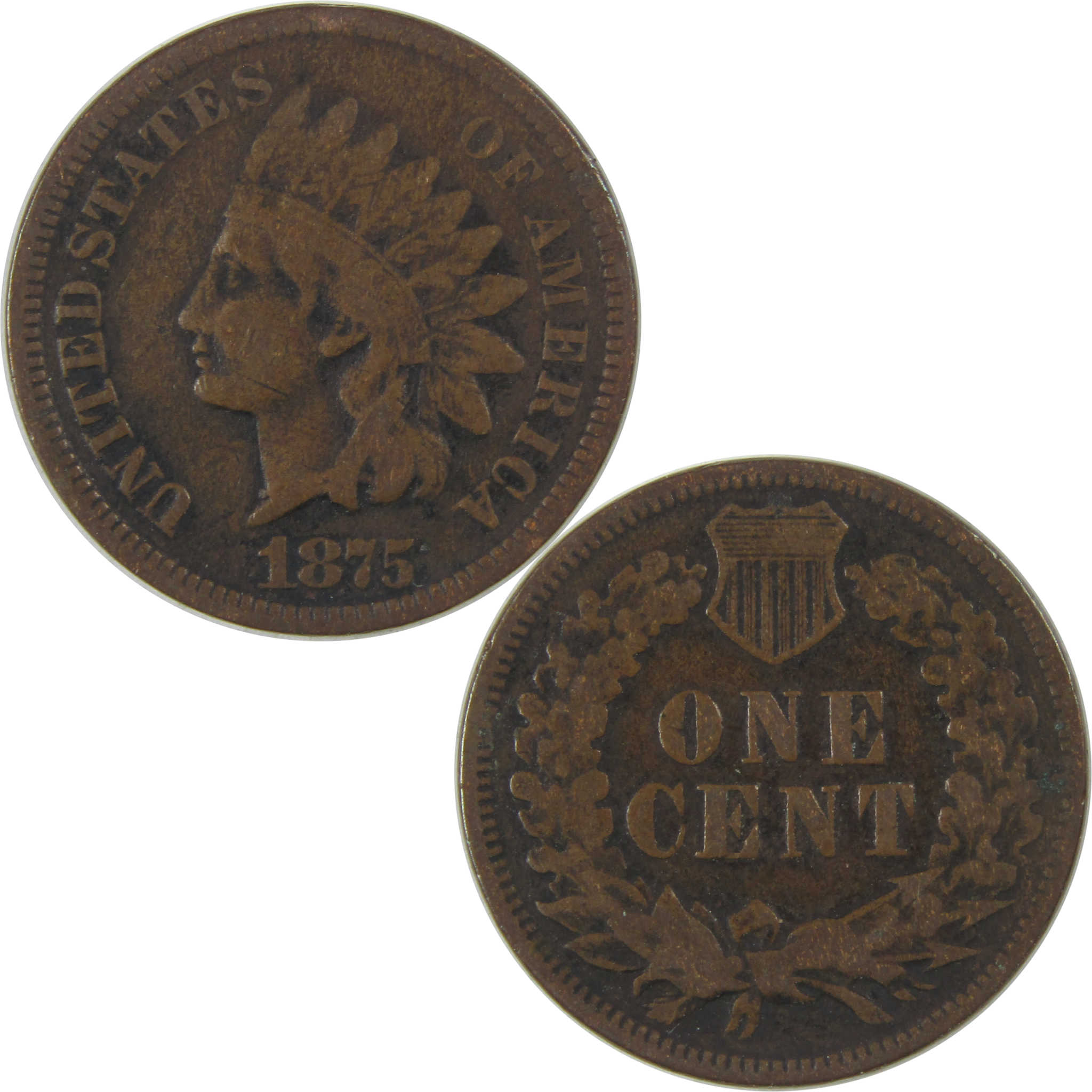 1875 Indian Head Cent VG Very Good Penny 1c Coin SKU:I23260