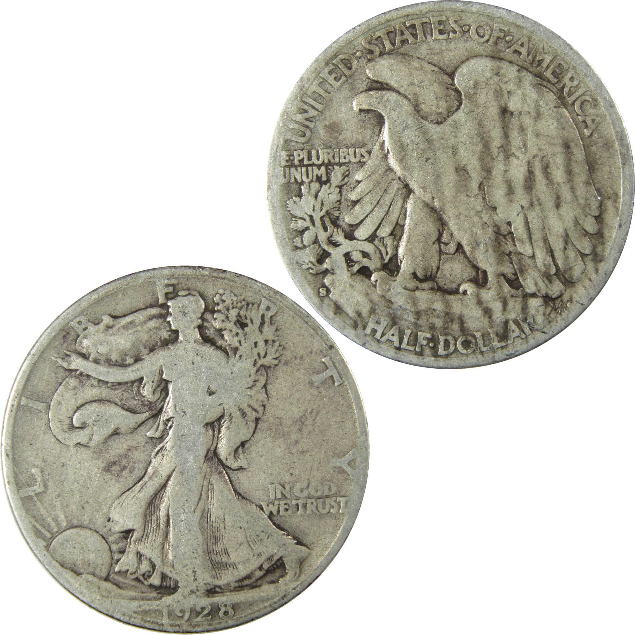 1928 S Liberty Walking Silver Half Dollar G Good 50c Coin SKU:CP510