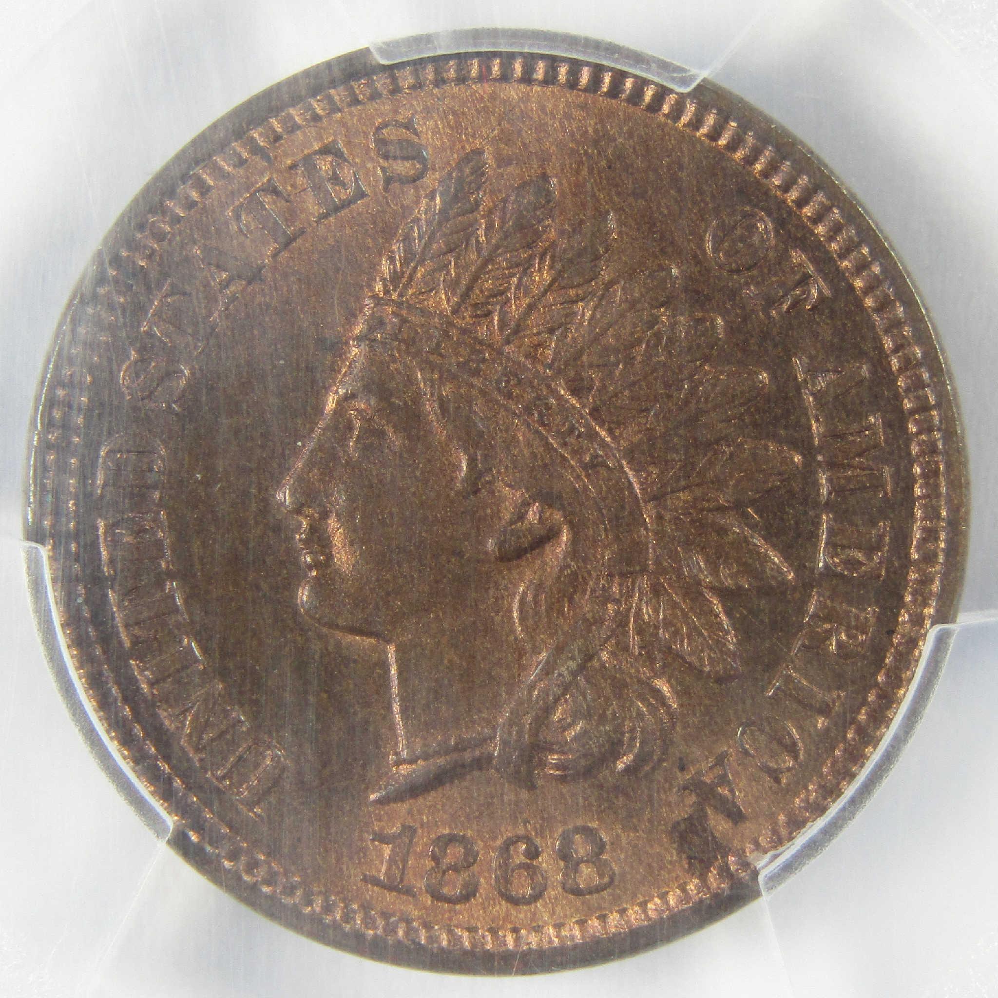 1868 Indian Head Cent MS 65 RB PCGS Uncirculated Penny 1c Coin