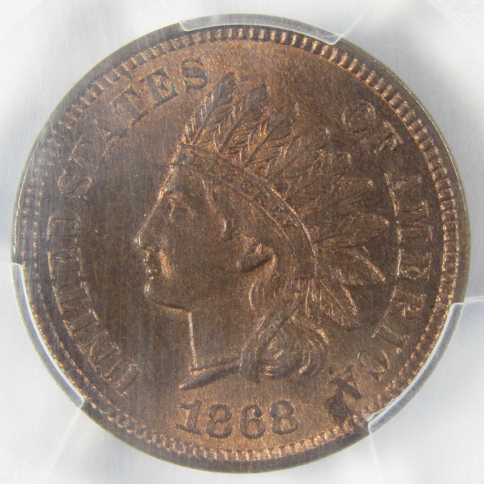 1868 Indian Head Cent MS 65 RB PCGS Penny Uncirculated 1c Coin