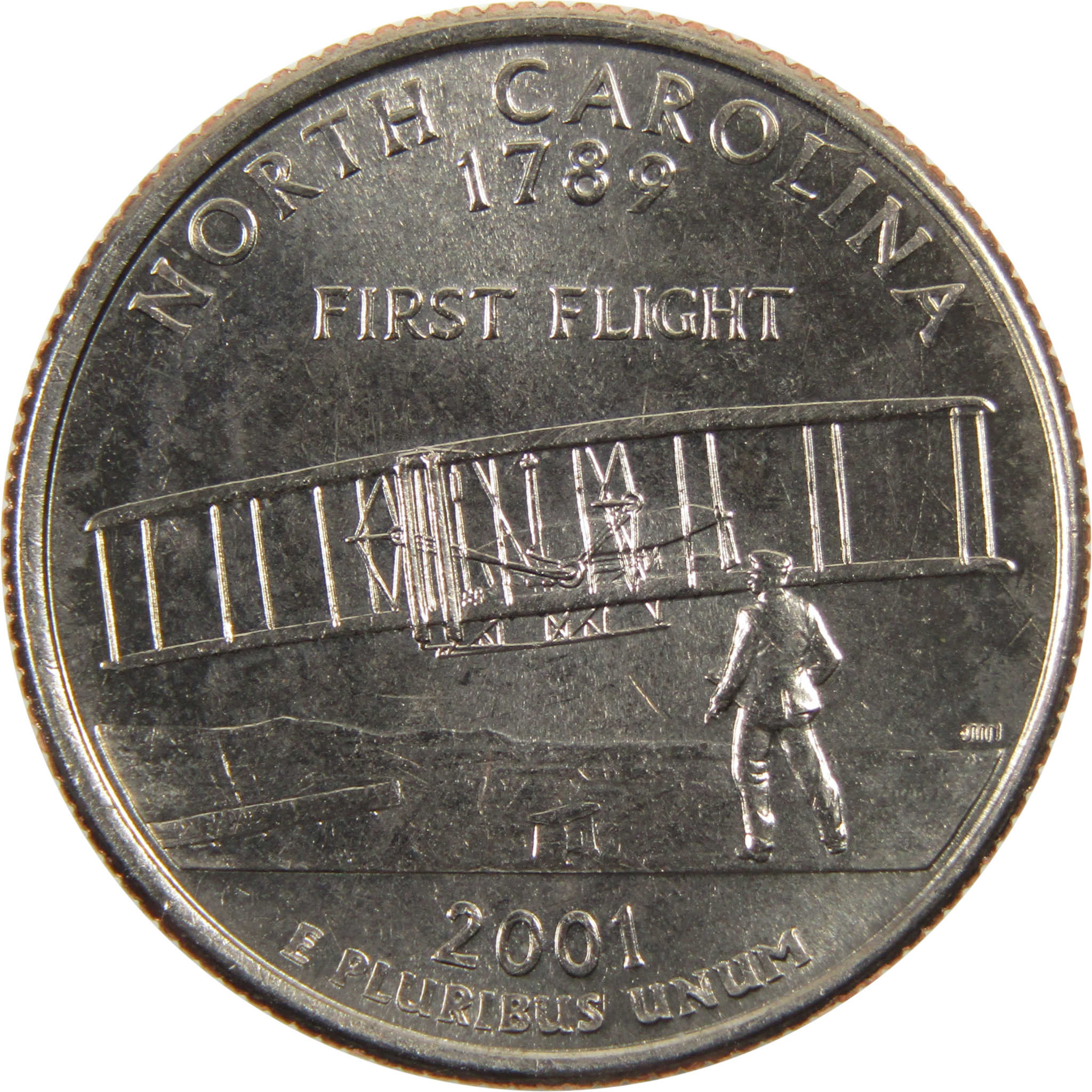 2001 D North Carolina State Quarter BU Uncirculated Clad 25c Coin