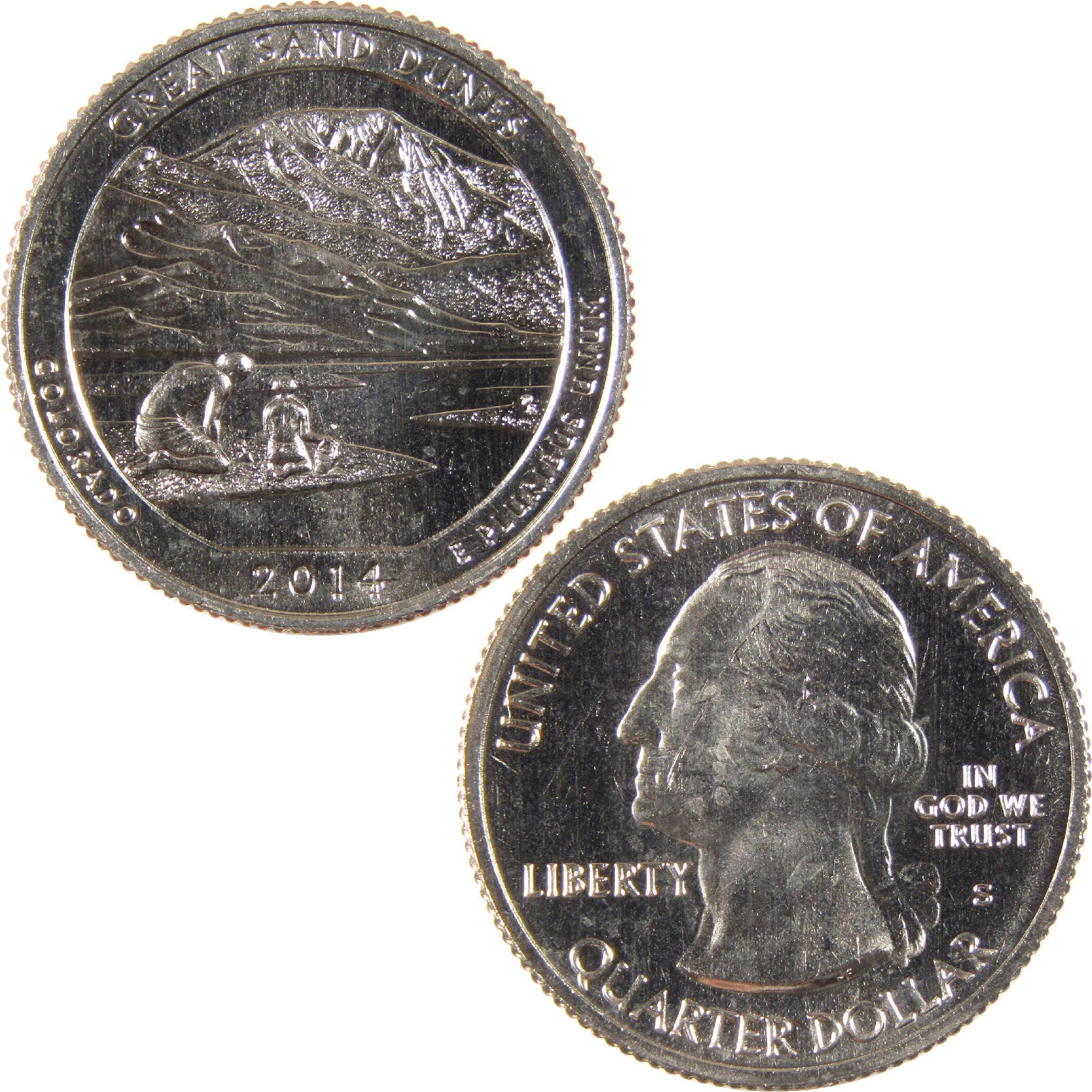 2014 S Great Sand Dunes National Park Quarter Uncirculated Clad 25c