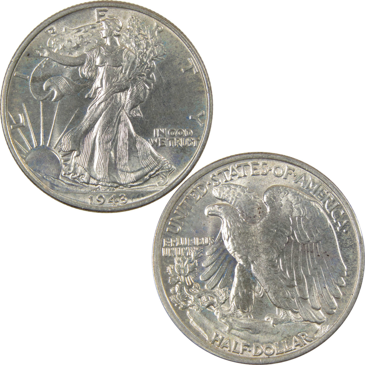 1943 Liberty Walking Silver 50c Borderline Uncirculated SKU:I28679