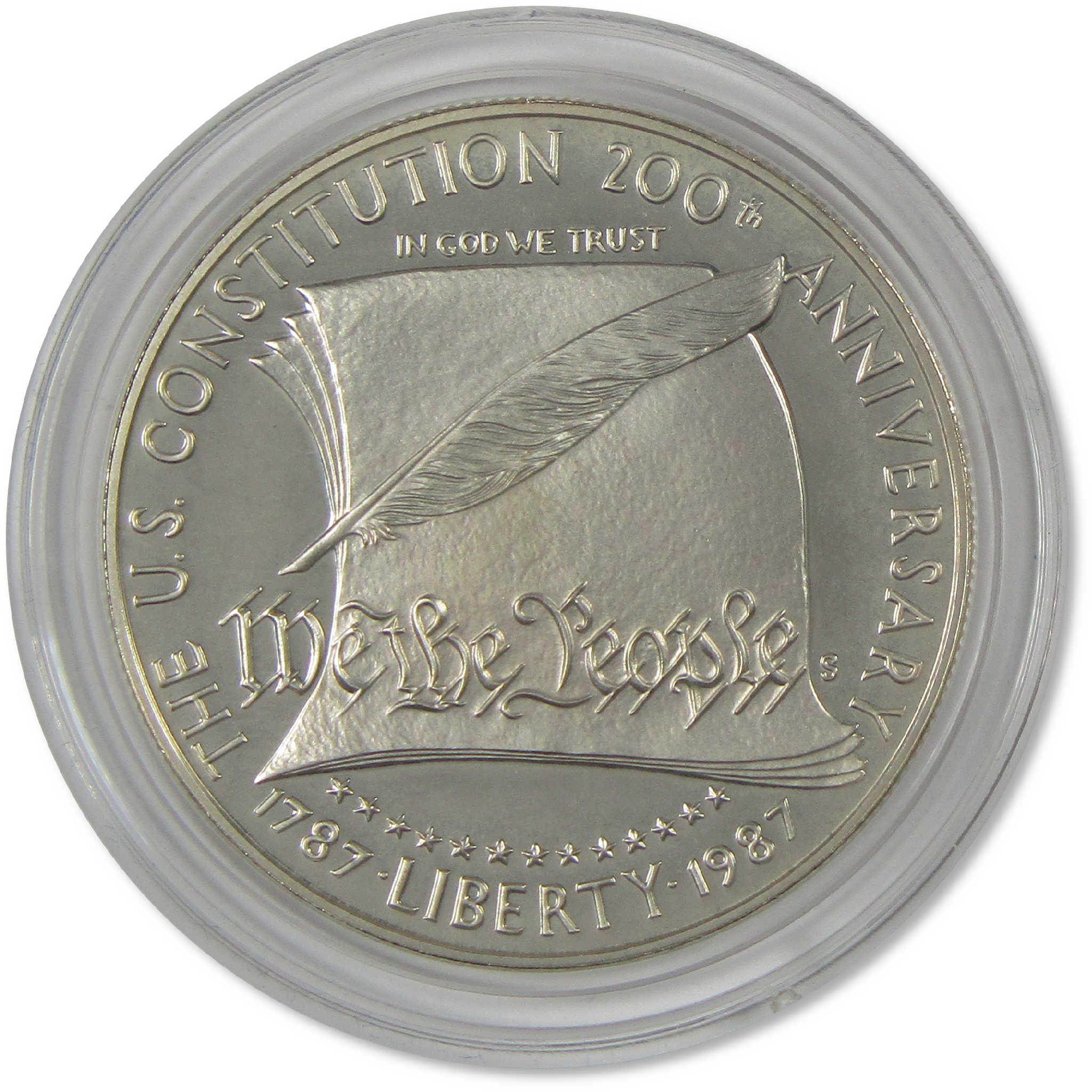 1987 S U.S. Constitution Commemorative Silver Dollar Proof OGP COA