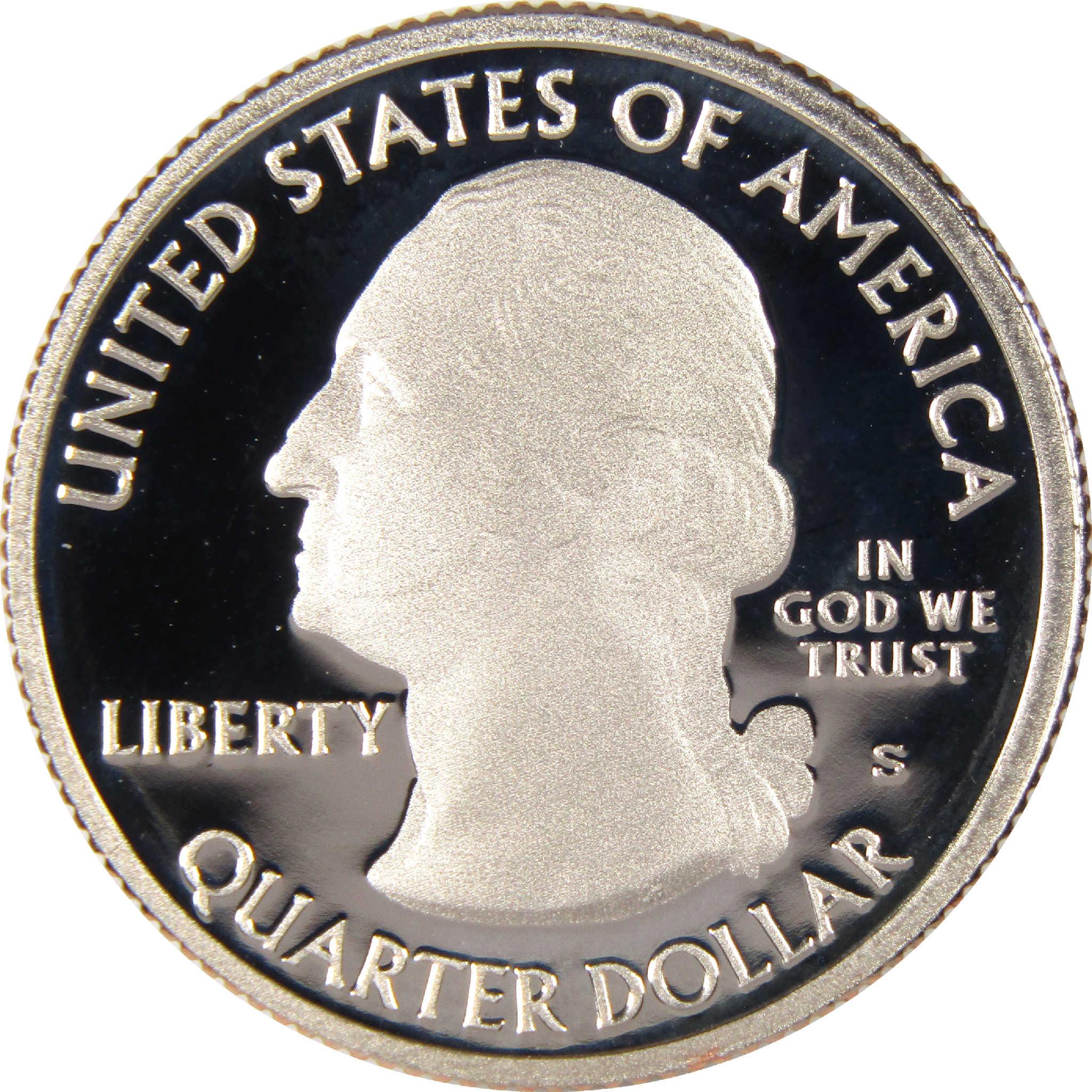 United States quarter dollar coin featuring Washington profile, proof finish, collectible currency