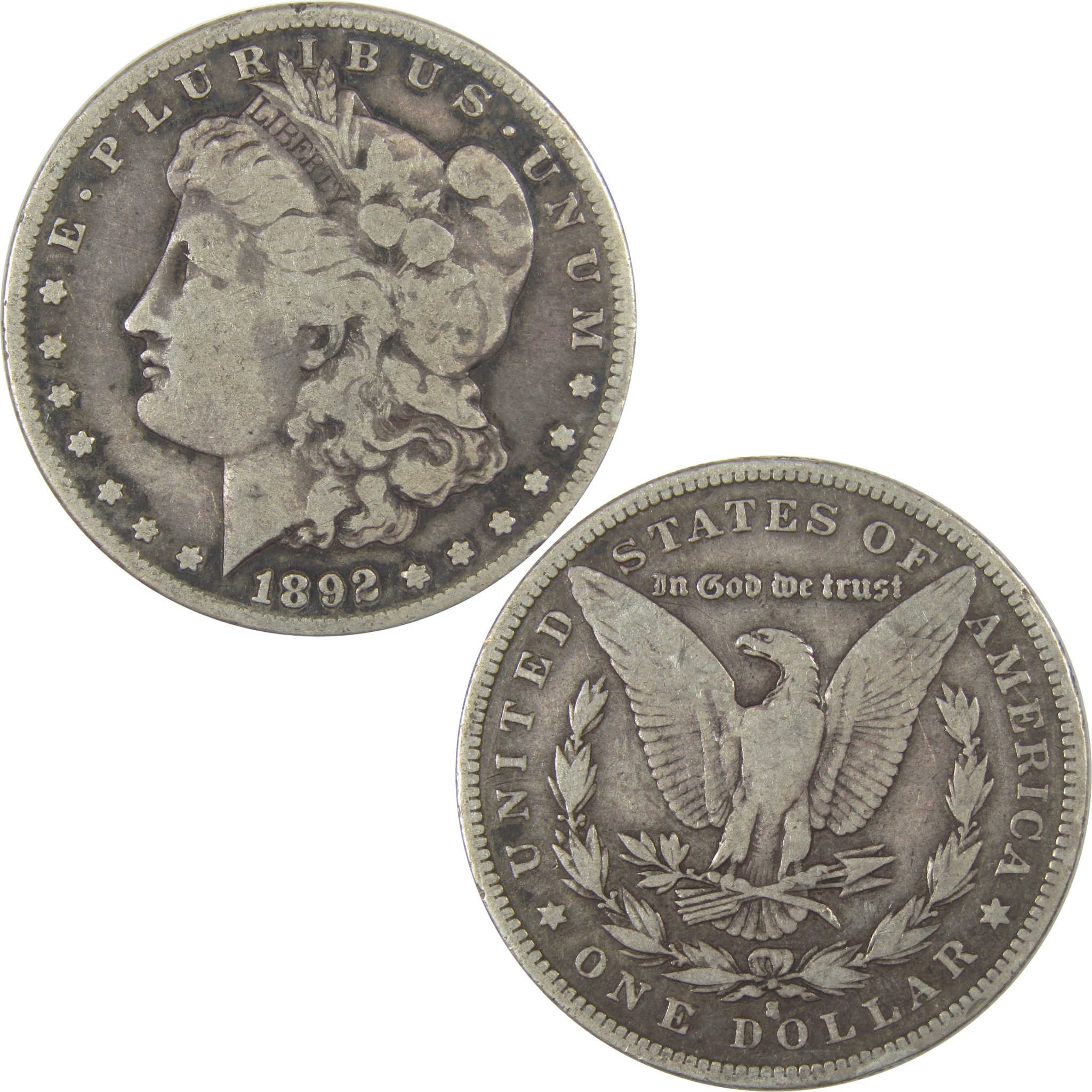 1892 S Morgan Dollar VG Very Good Silver $1 Coin SKU:CP74 - Morgan coin - Morgan silver dollar - Morgan silver dollar for sale - Profile Coins & Collectibles