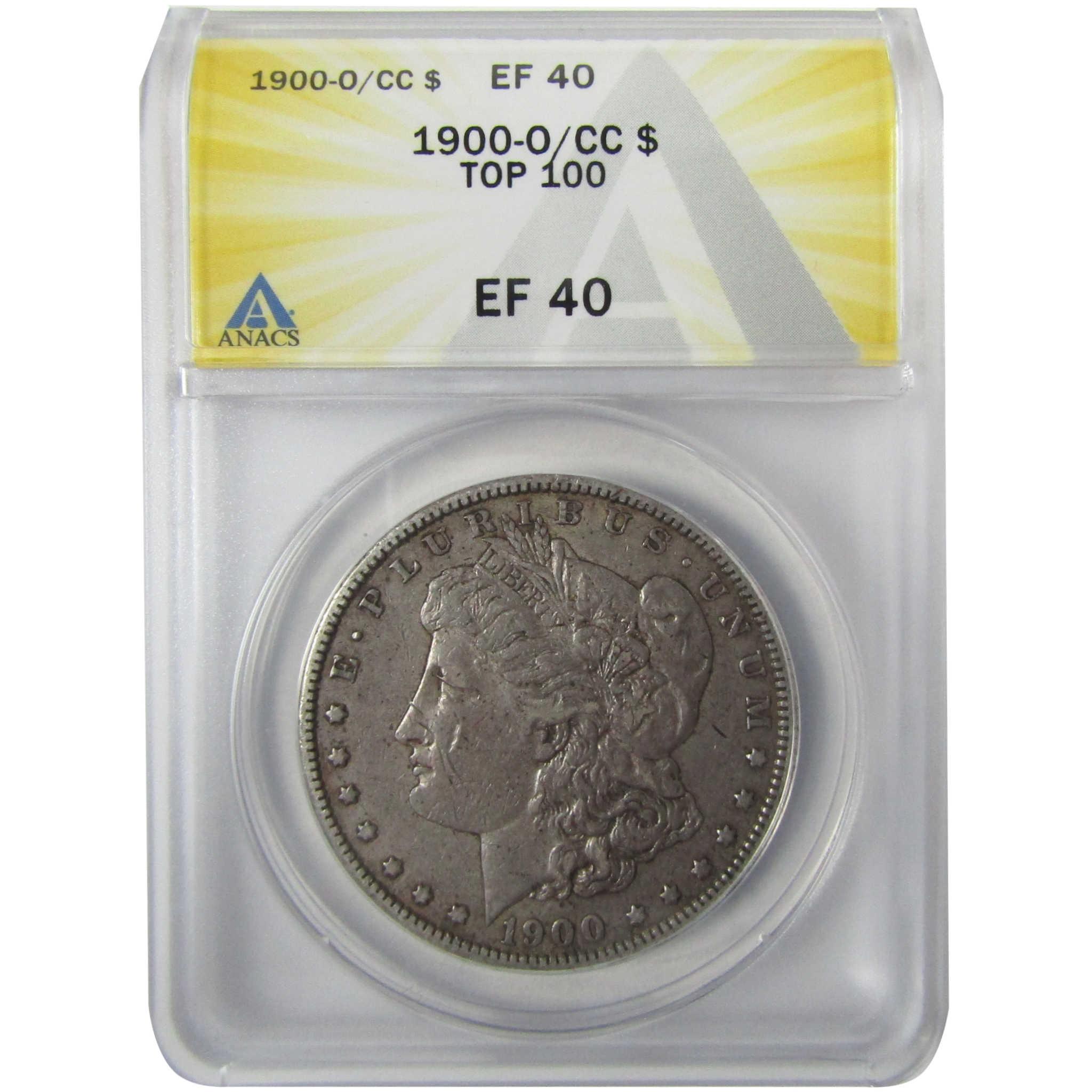 1900 O/CC Top 100 Morgan Silver Dollar EF 40 ANACS $1 Coin SKU:I27997 - Morgan coin - Morgan silver dollar - Morgan silver dollar for sale - Profile Coins & Collectibles