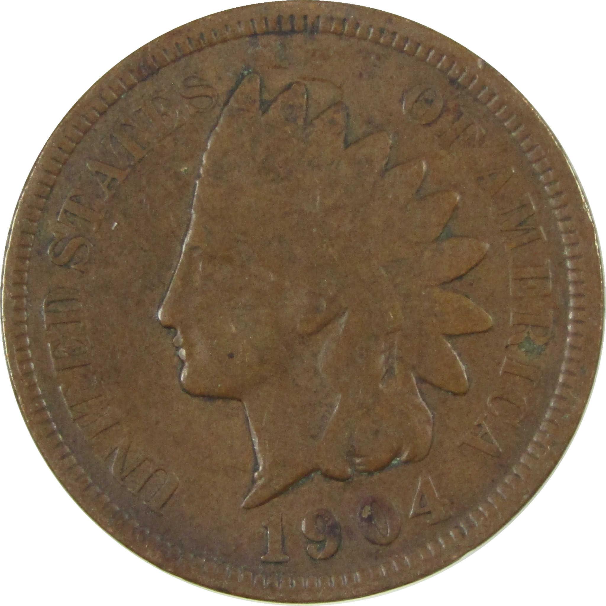 1904 Indian Head Cent G Good Penny 1c Coin SKU:I27059