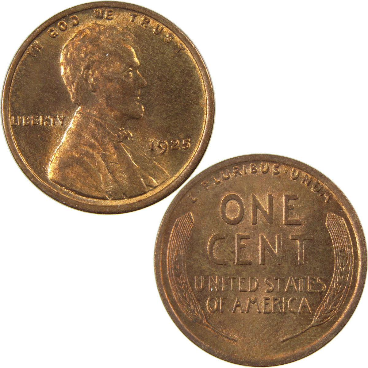 1925 Lincoln Wheat Cent Uncirculated Penny 1c Coin SKU:I28263