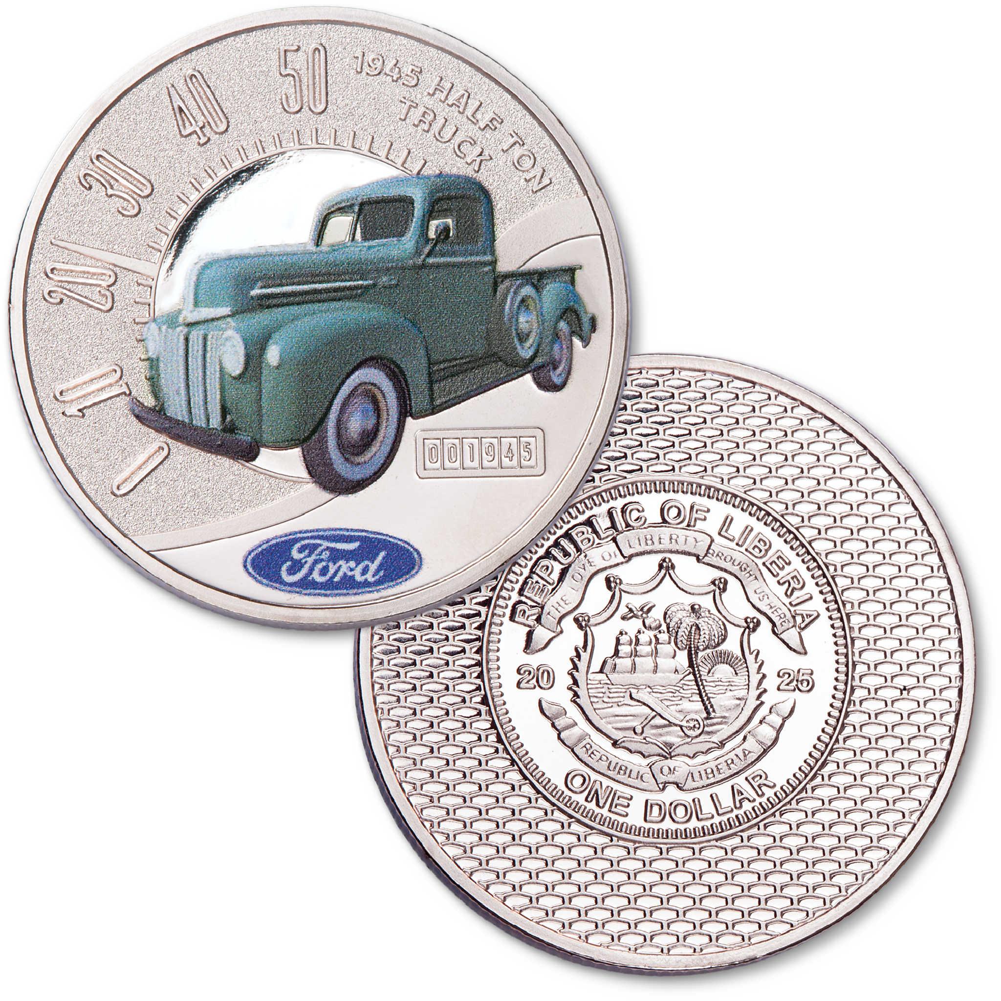 2025 Liberia Ford Truck Series 1945 Half Ton Proof-Like $1 Coin