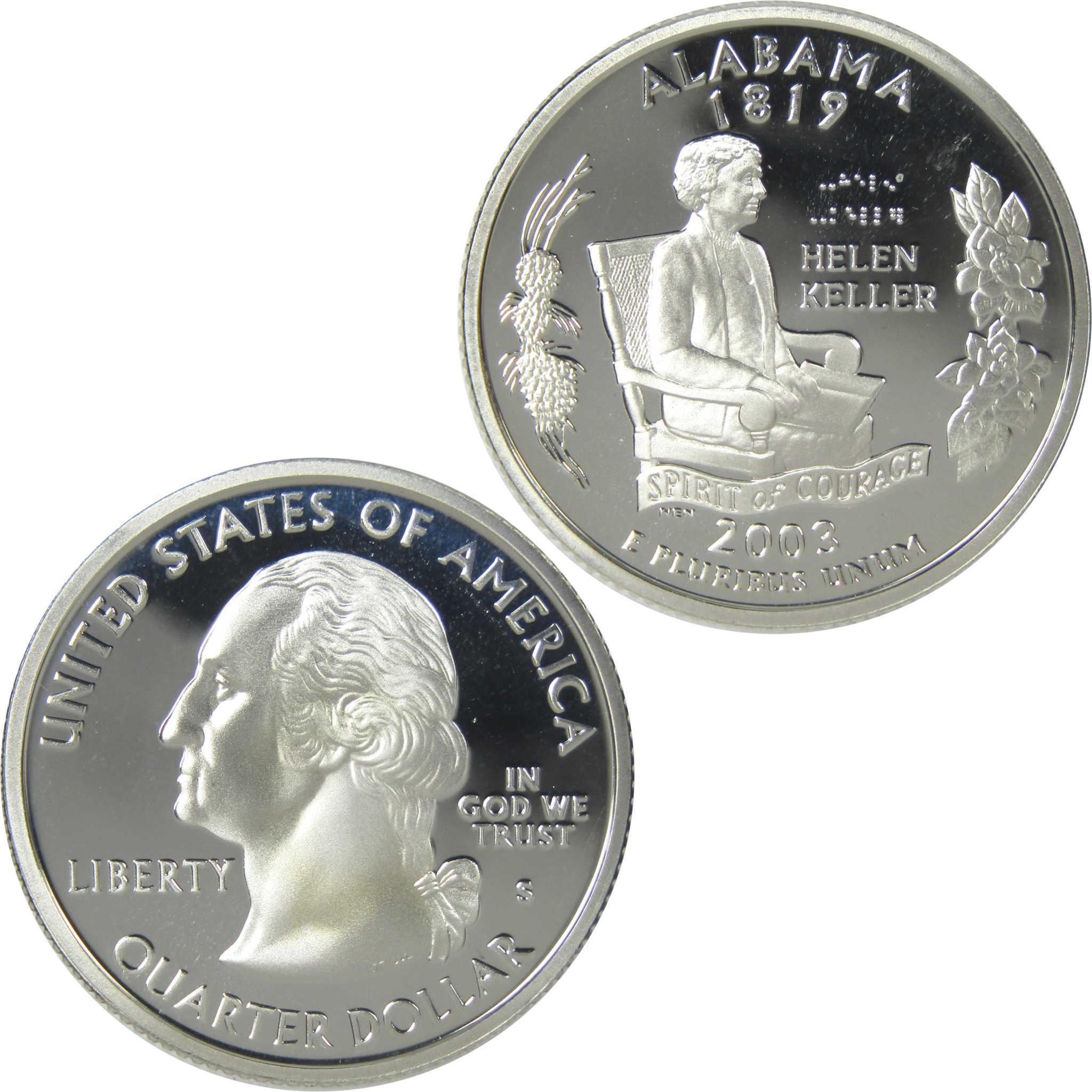 2003 S Alabama State Silver Quarter Proof 25c Coin Collectible