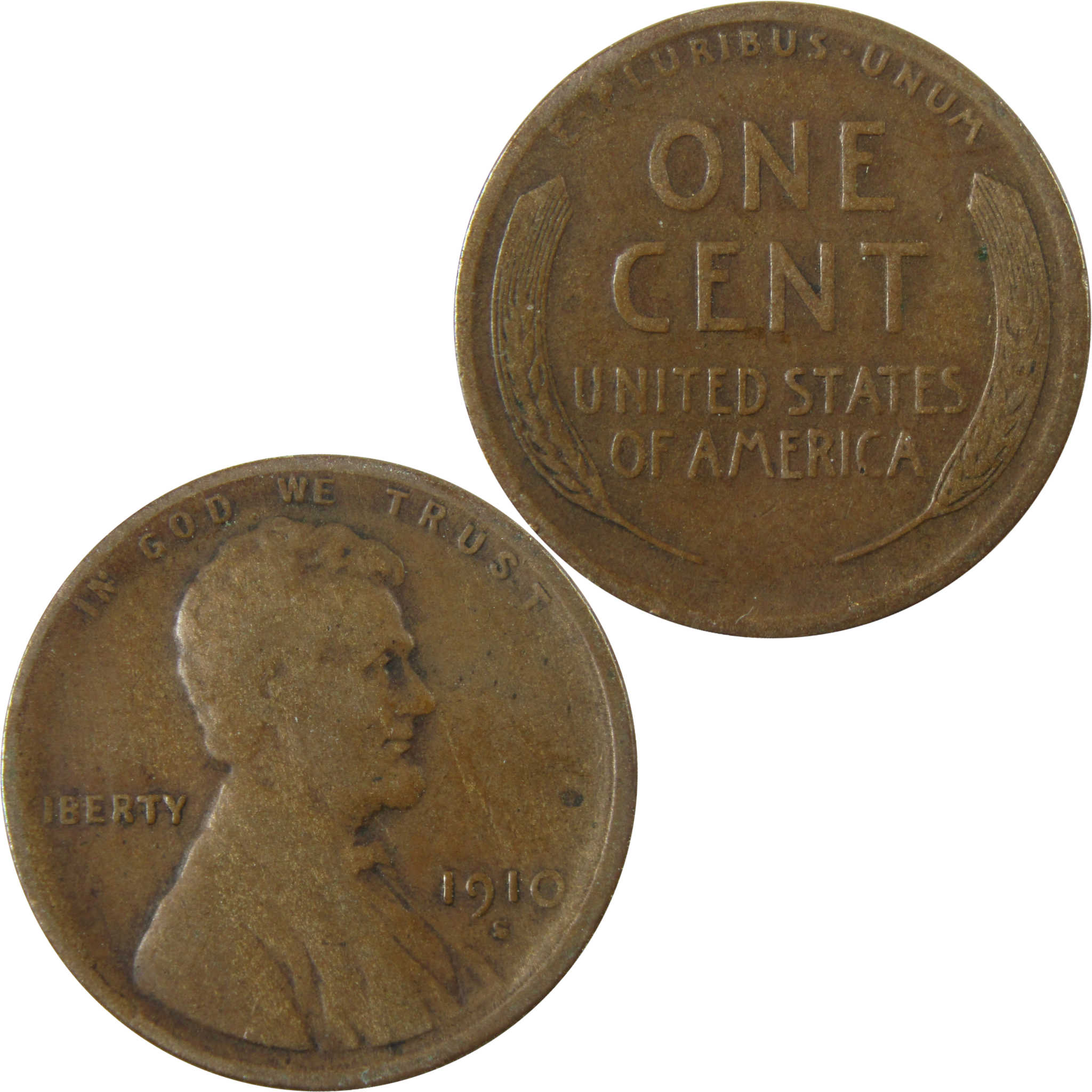 1910 S Lincoln Wheat Cent F Fine Penny 1c Coin Collectible SKU:I28136