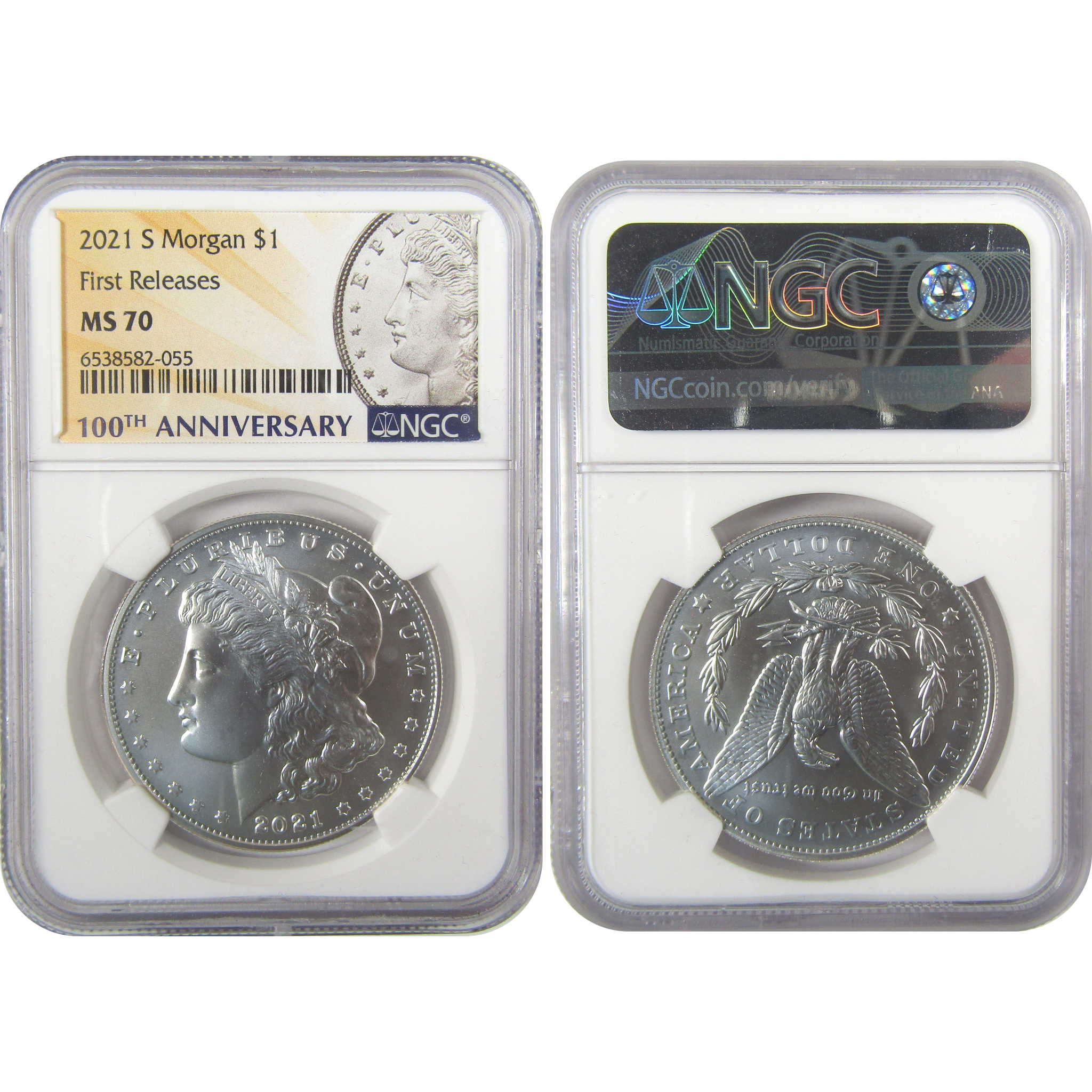 2021 Morgan & Peace Dollar 6 Coin Set MS 70 NGC 1st Release SKU:I19699