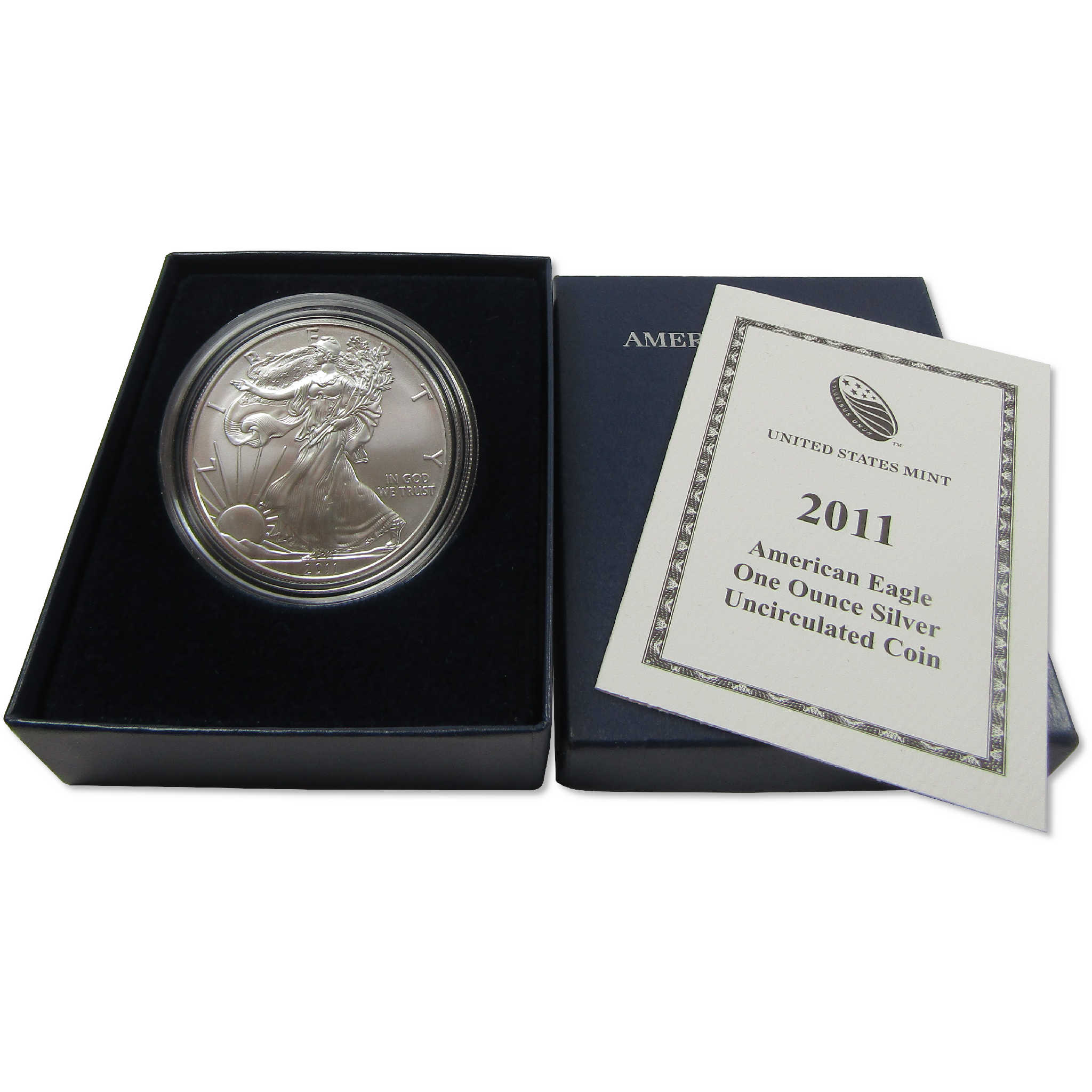 2011 W American Silver Eagle Uncirculated Bullion Burnished OGP COA