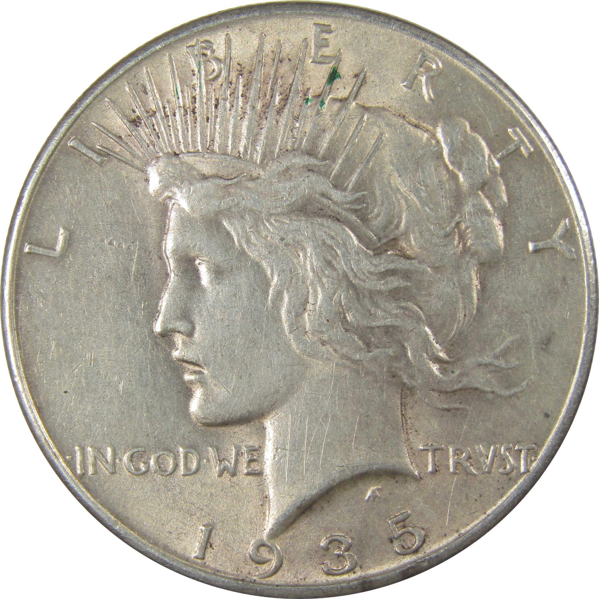 1935 Peace Silver Dollar AU About Uncirculated $1 Coin SKU:I24271