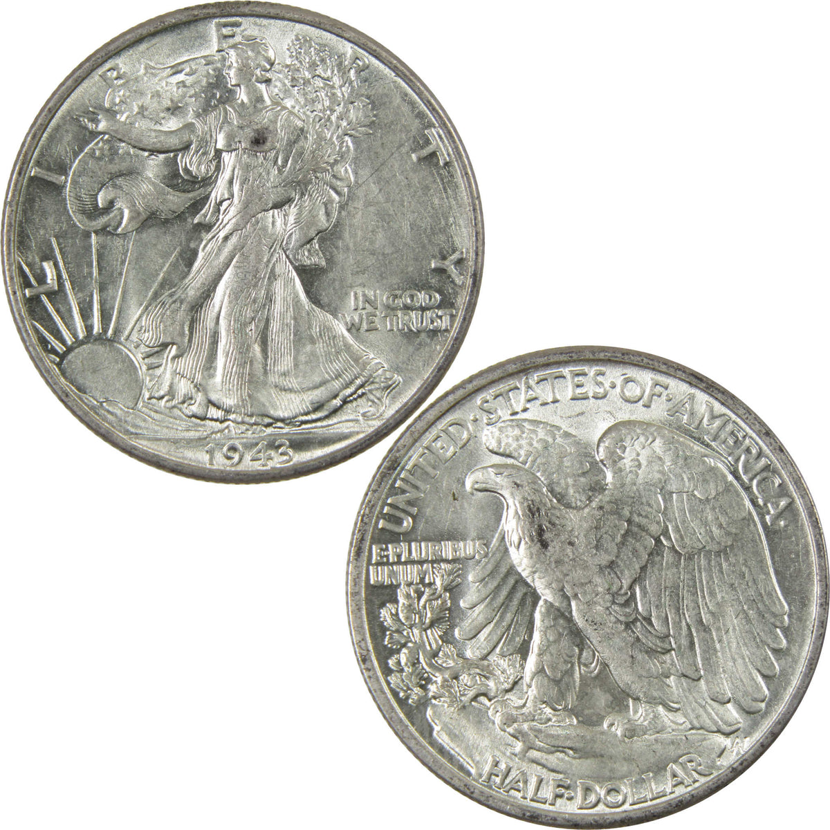 1943 Liberty Walking Silver 50c Borderline Uncirculated SKU:I28650