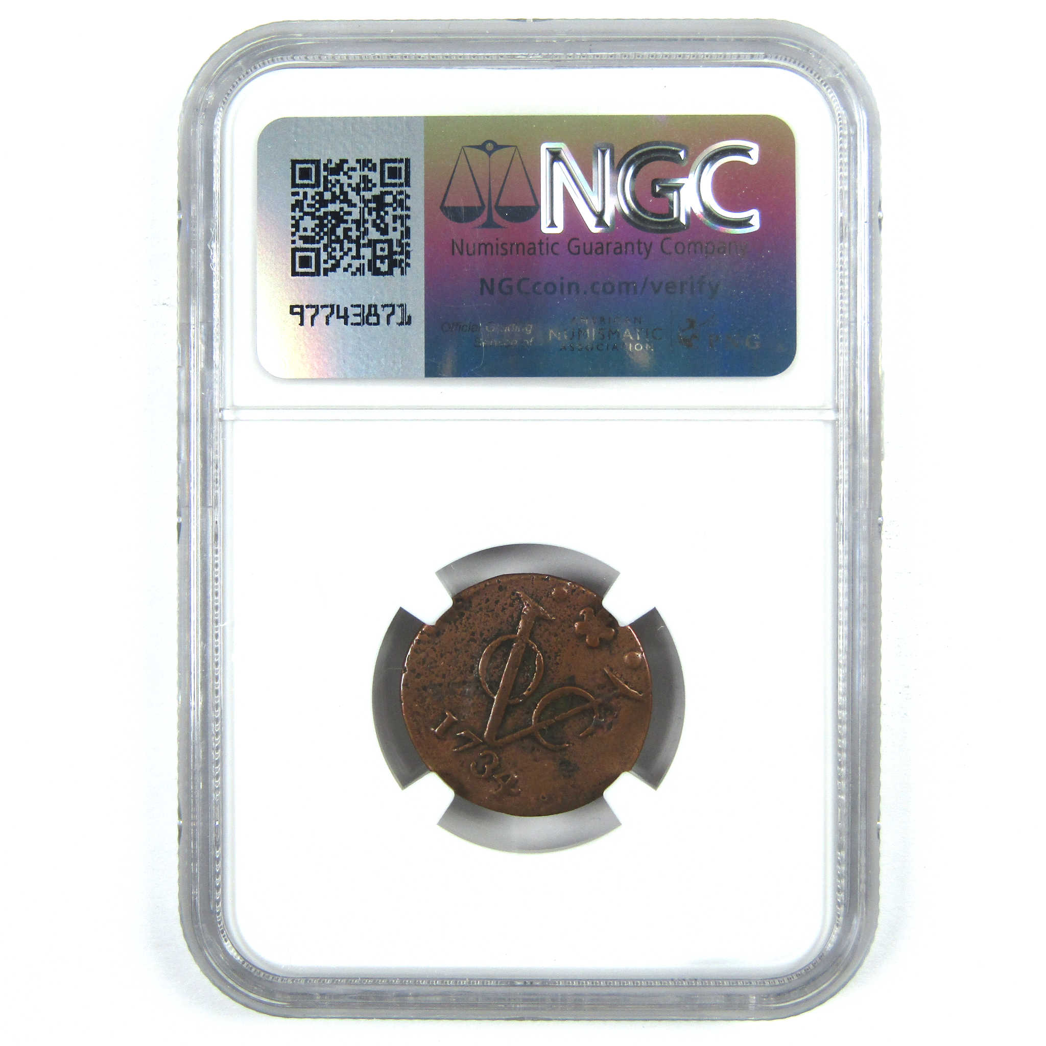 1726-1794 VOC Copper Duit Cent Genuine NGC Copper 1c SKU:OPC140