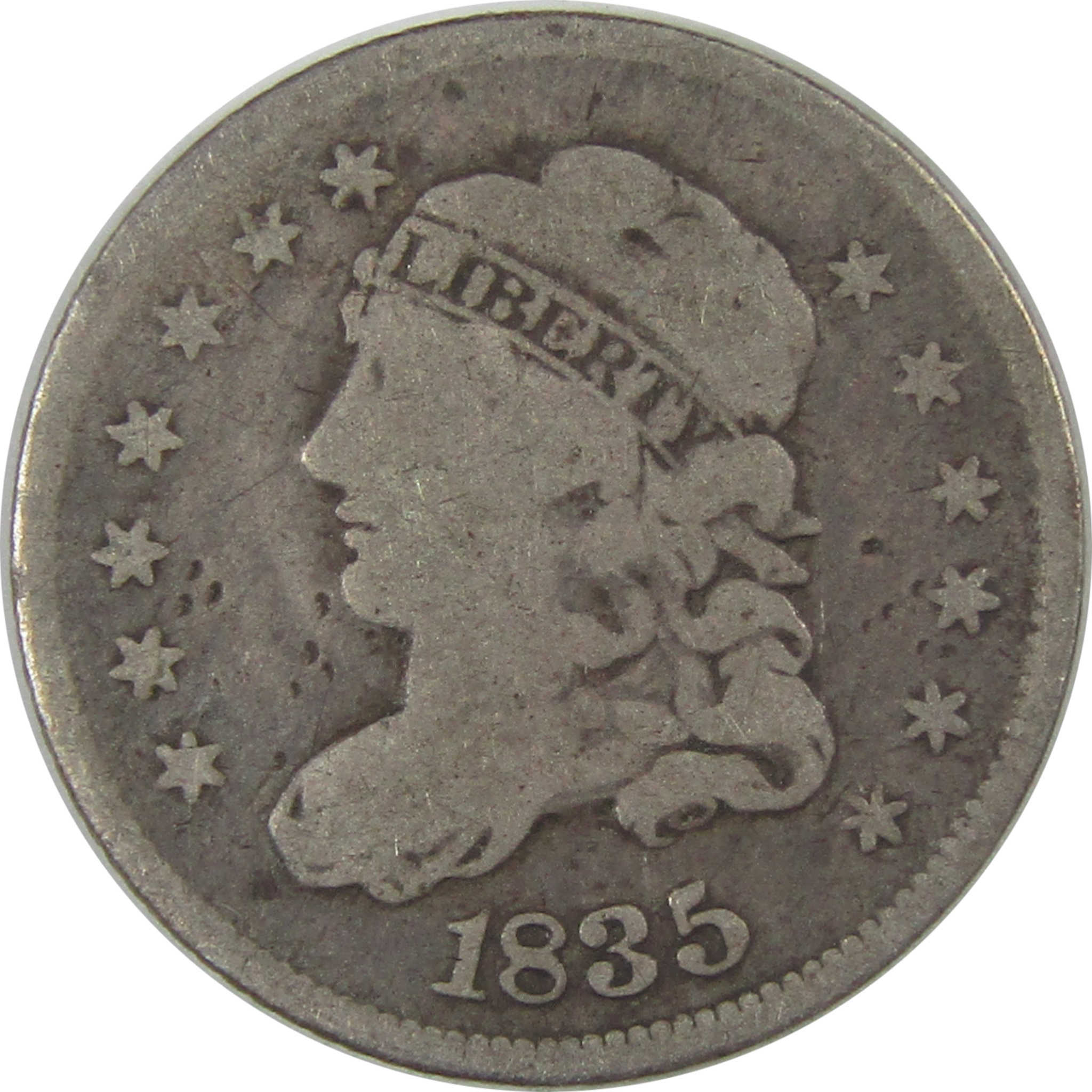 1835 Large Date and 5C Capped Bust Half Dime VG Very Good SKU:I23171