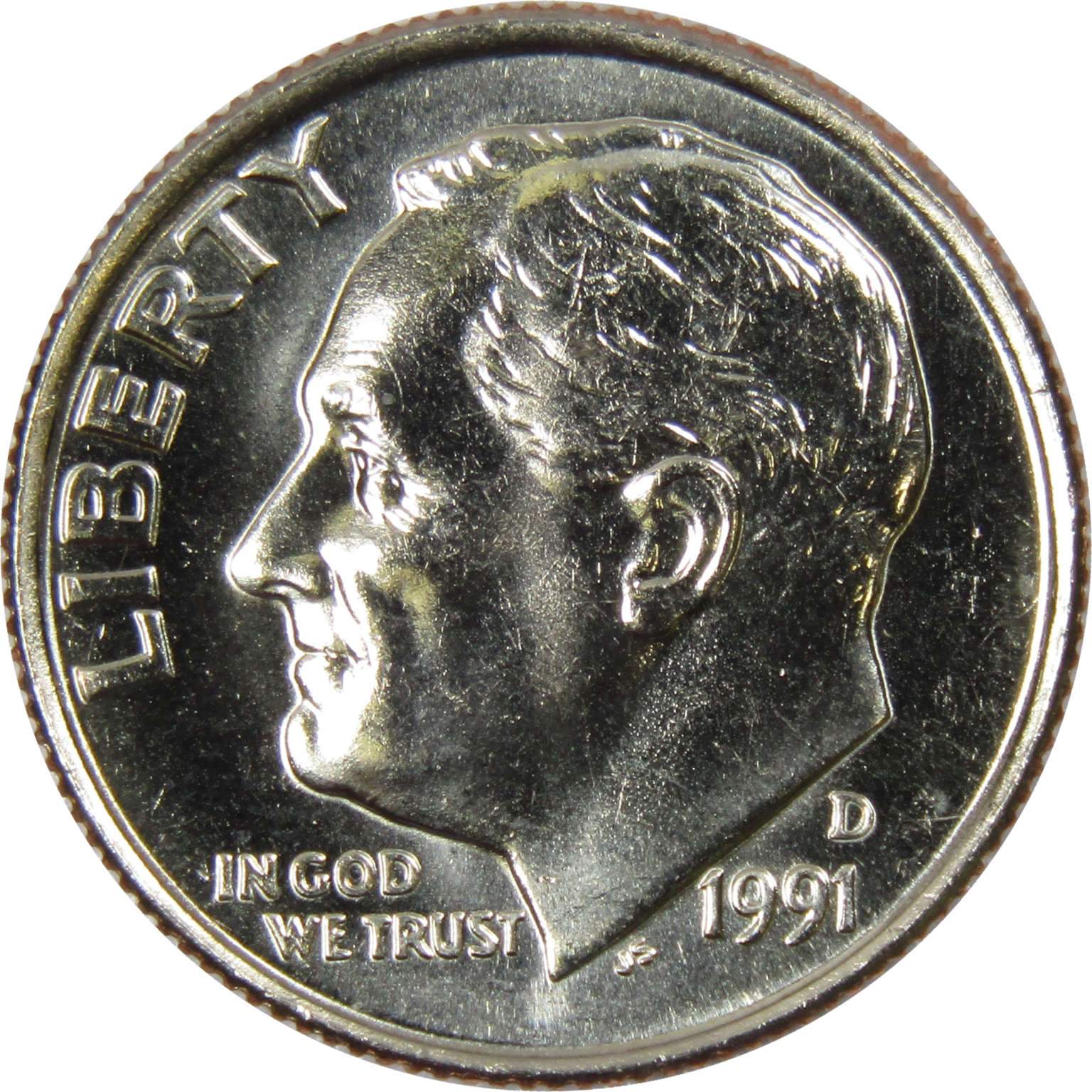 1991 D Roosevelt Dime BU Uncirculated Mint State 10c US Coin Collectible