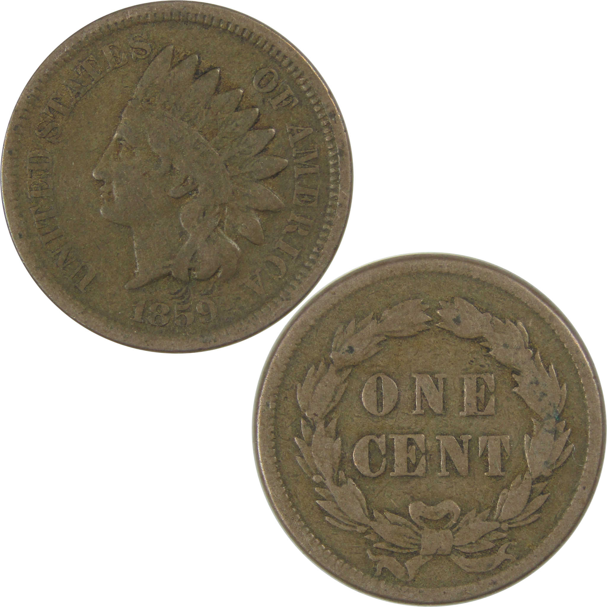 1859 Indian Head Cent VG Very Good Penny 1c Coin SKU:I24483