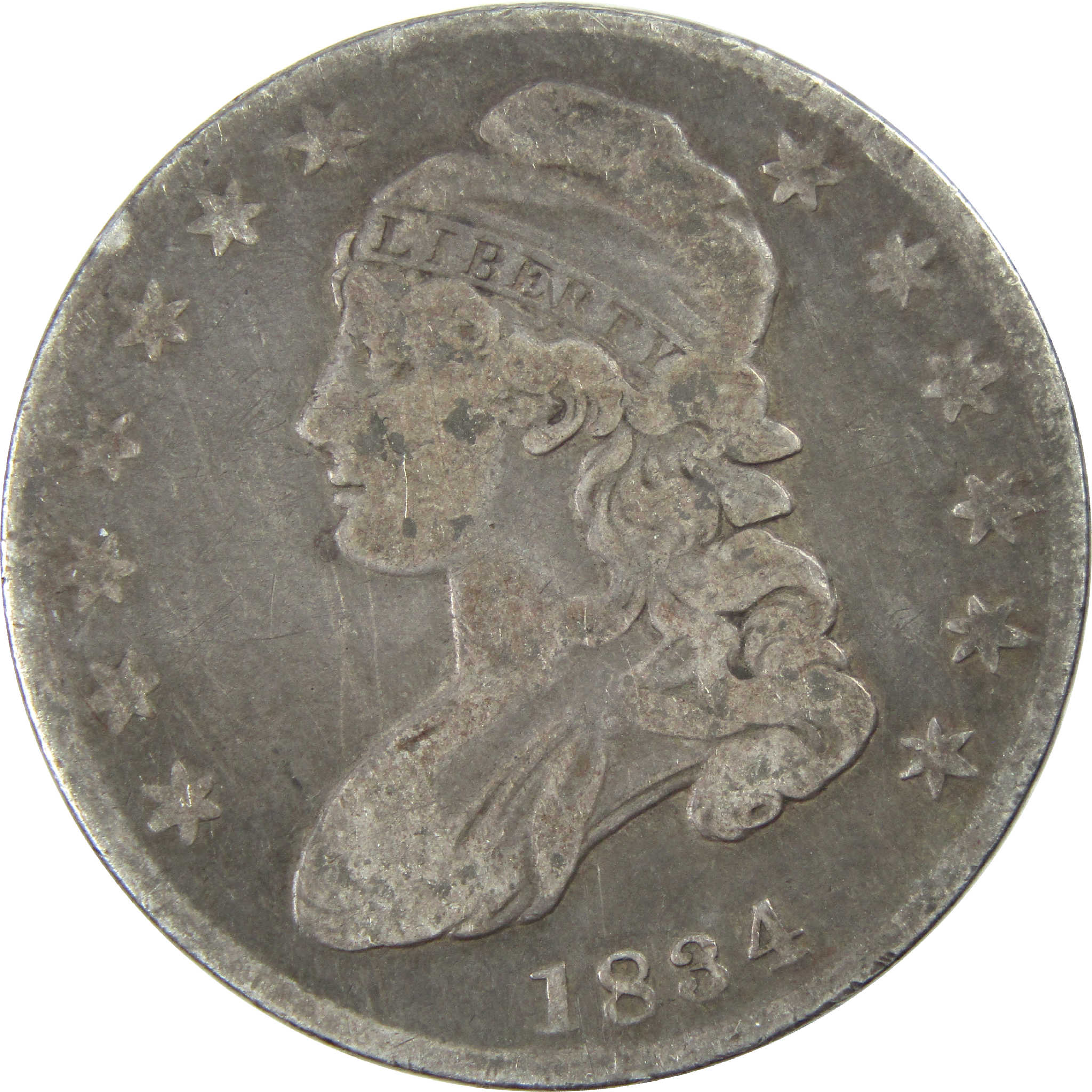 1834 Small Date & Letters Capped Bust Half Dollar AG Silver SKU:I11764