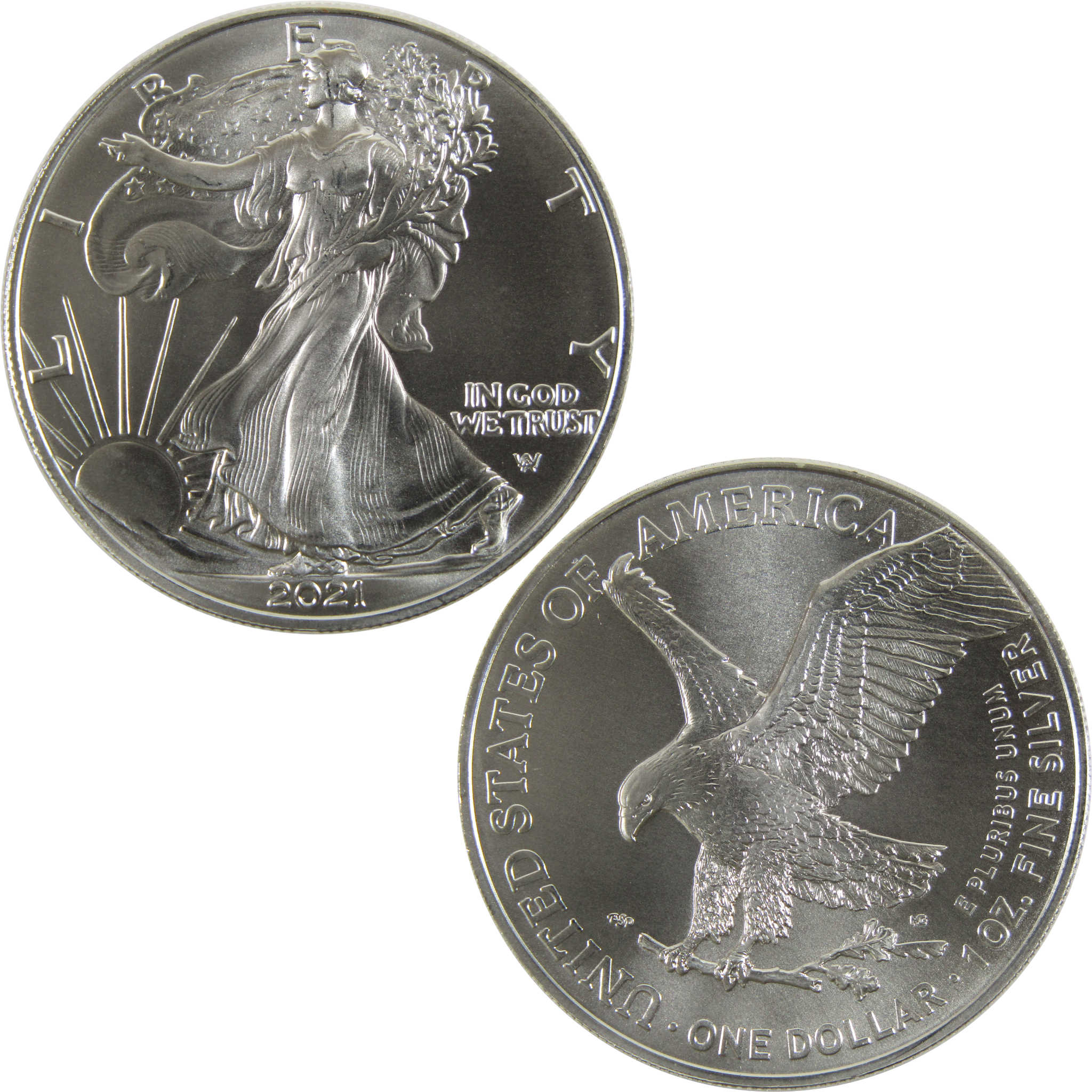 2021 Type 2 American Eagle BU Uncirculated 1 oz .999 Silver $1 Coin