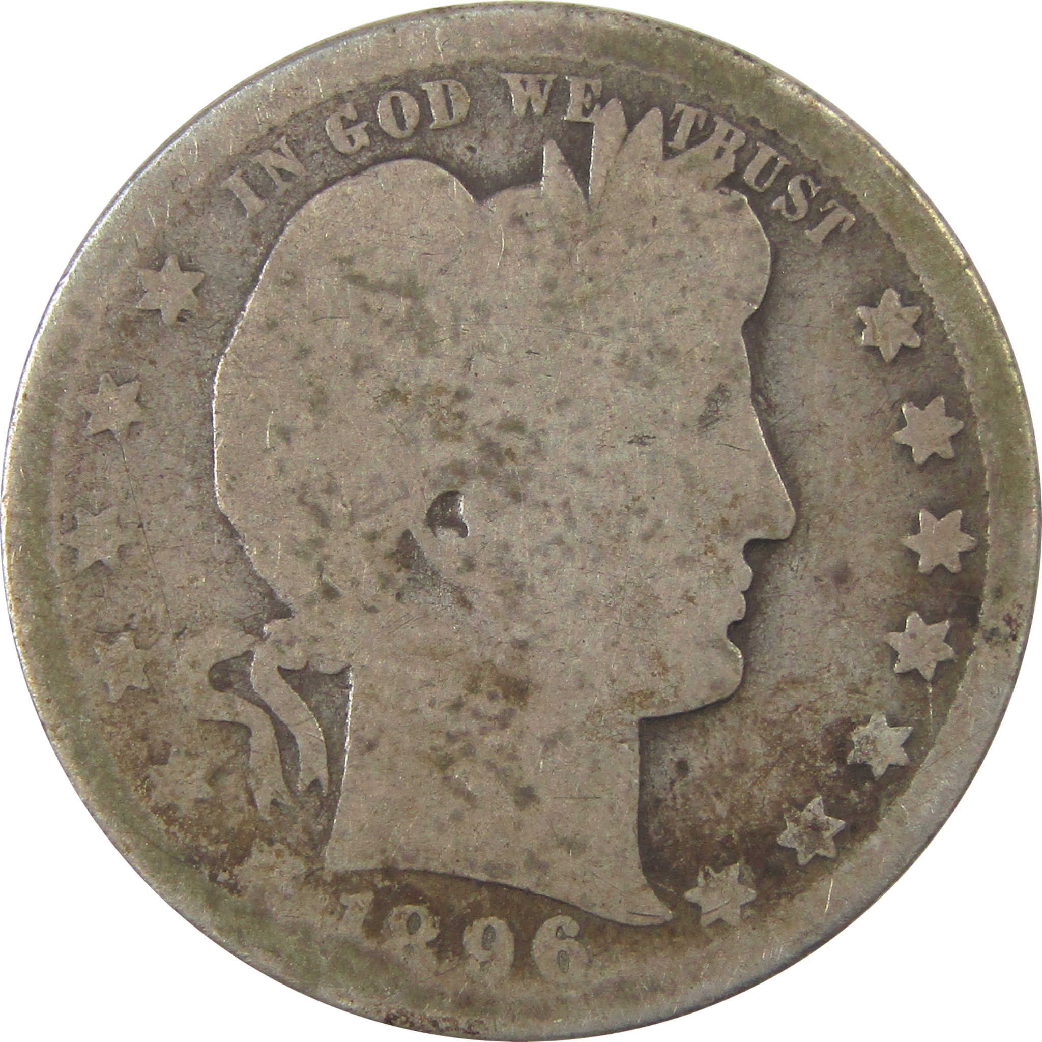 1896 O Barber Quarter AG About Good Silver 25c Coin SKU:I21882