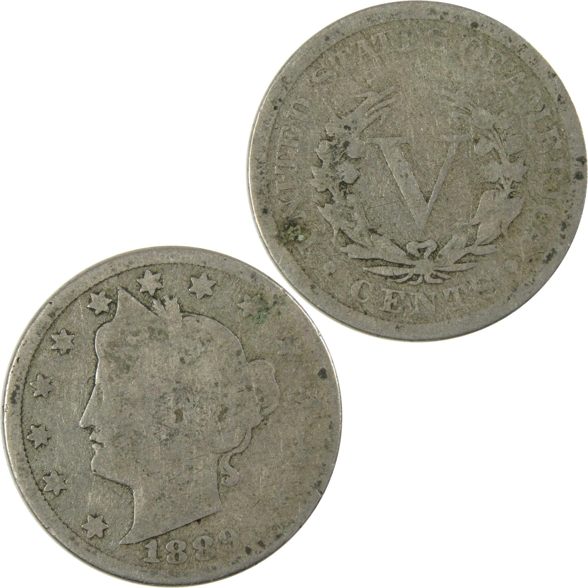 1889 Liberty Head V Nickel AG About Good 5c Coin SKU:I27225