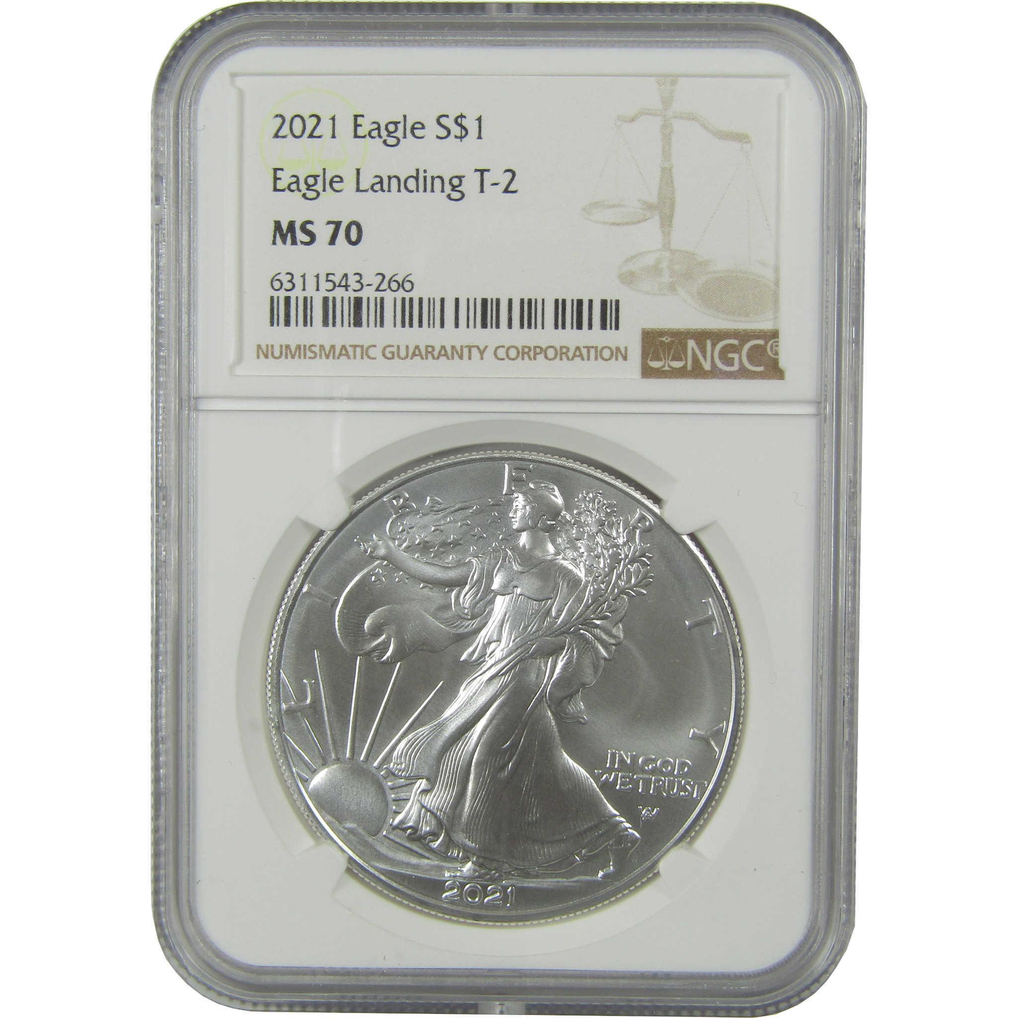 2021 Type 2 American Silver Eagle MS 70 NGC Bullion Uncirculated