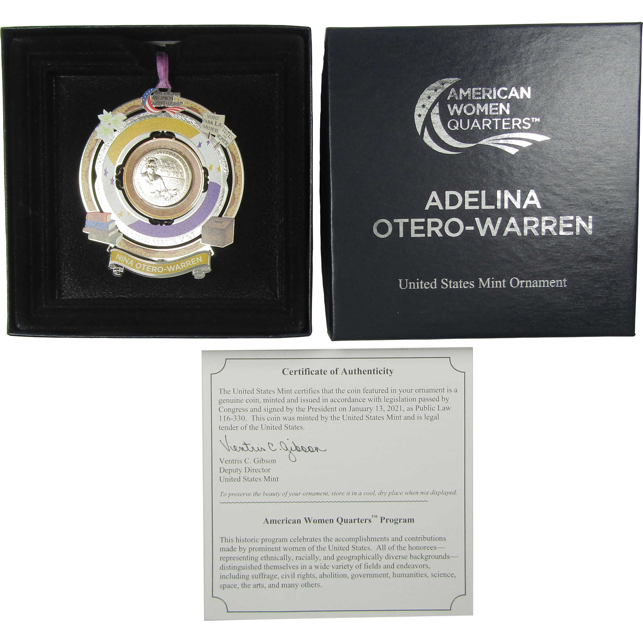 2022 Nina Otero-Warren American Women Quarter Ornament OGP COA