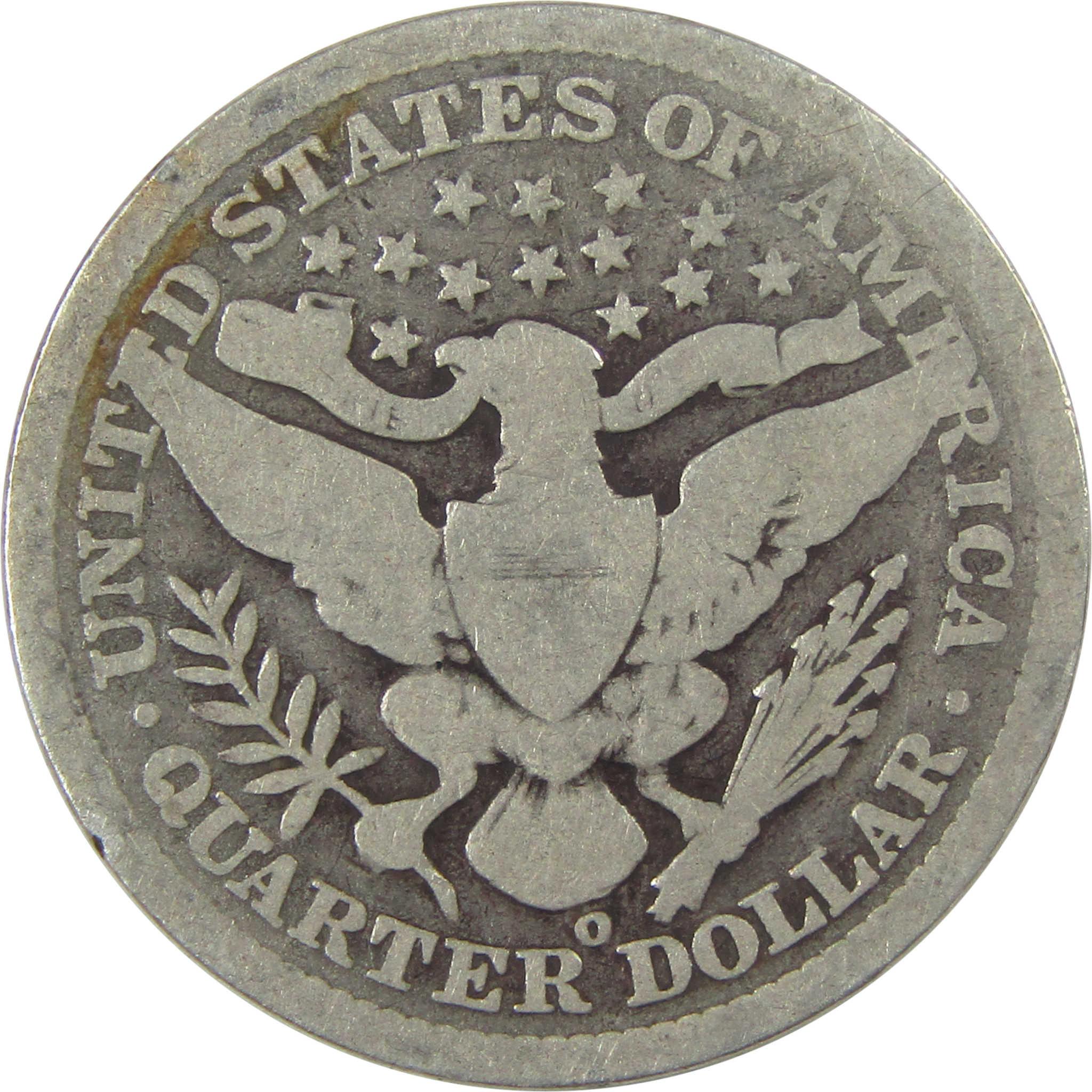 1896 O Barber Quarter AG About Good Silver 25c Coin SKU:I21870