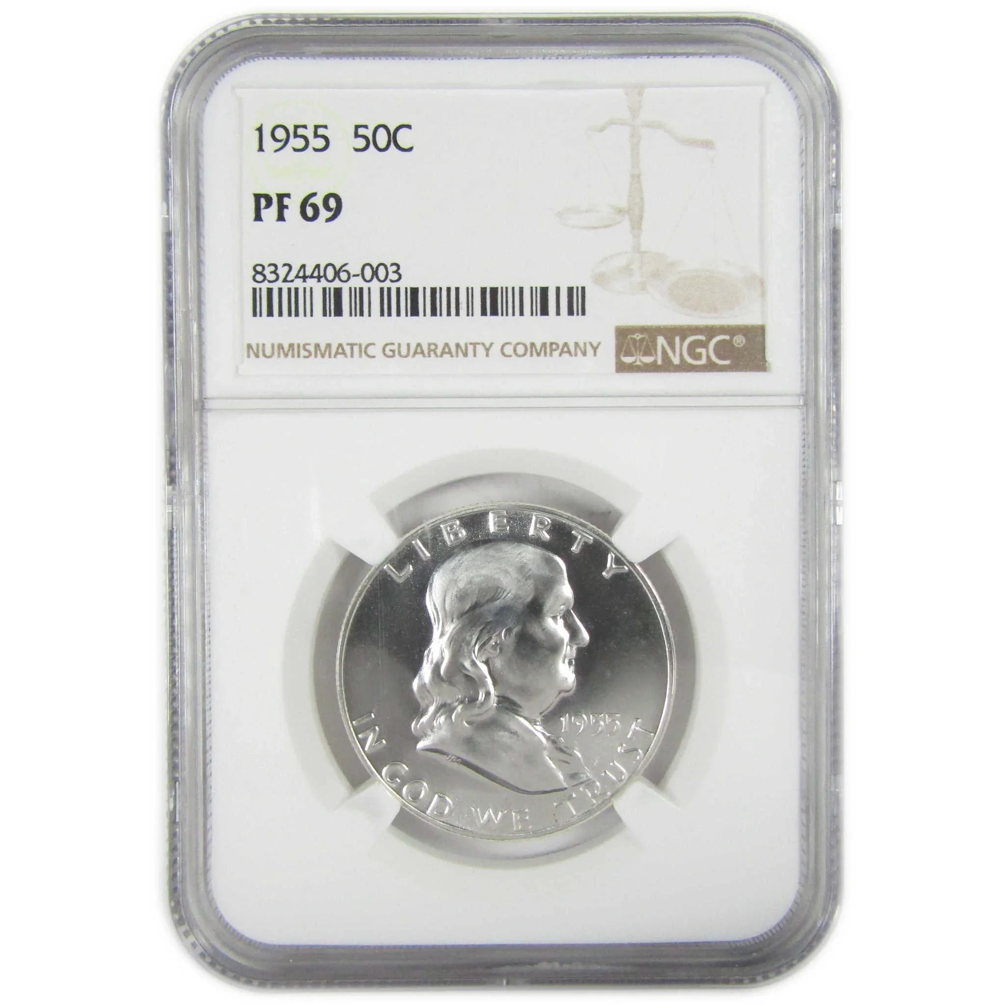 1955 Franklin Silver Half Dollar PF 69 NGC Proof 50c Coin SKU:I27446