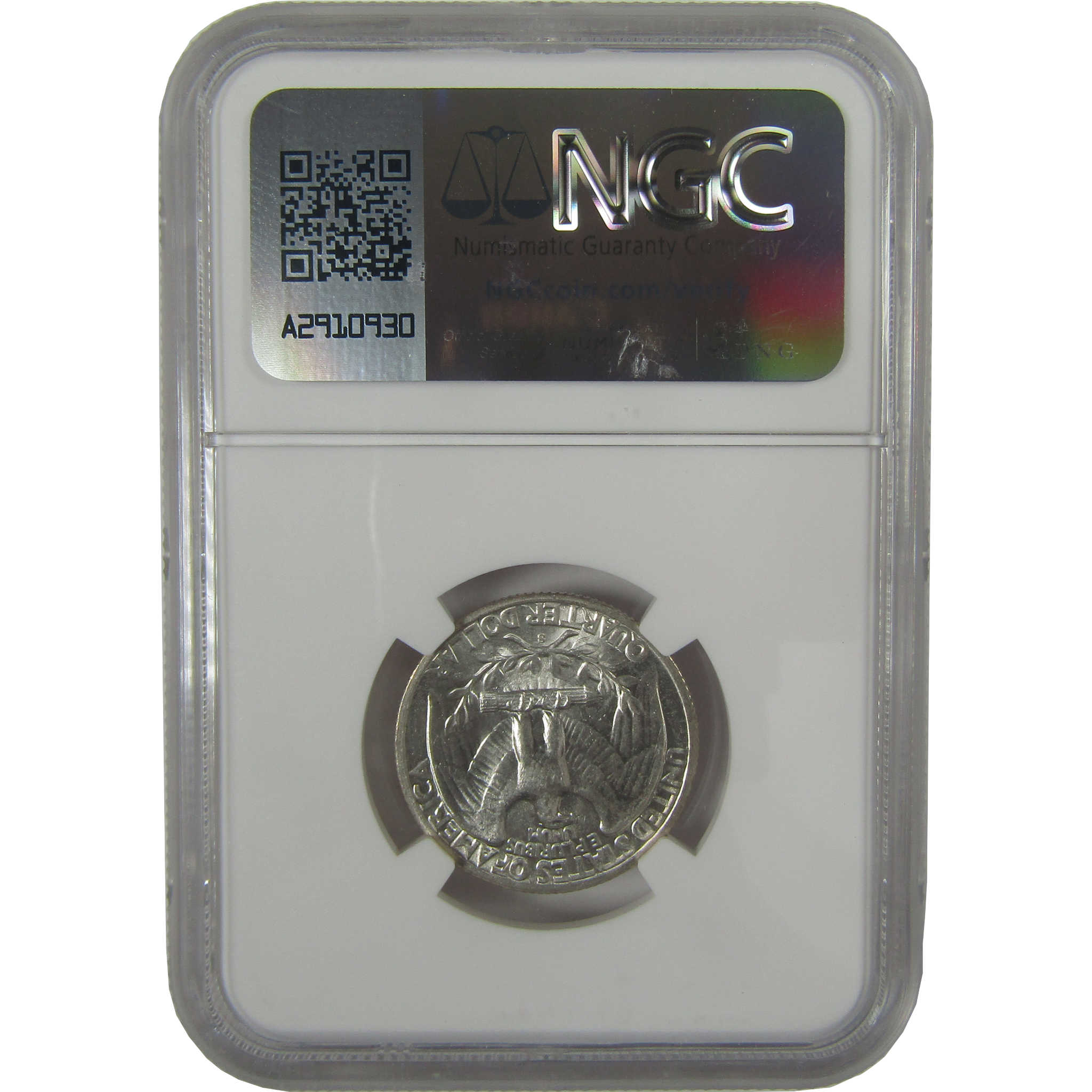 1943 S Washington Quarter MS 63 NGC Original Bag Fragment SKU:I22611