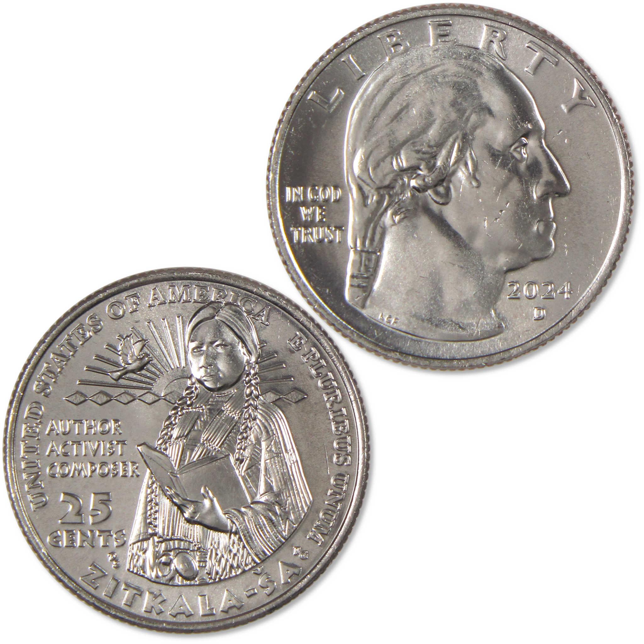 2024 D Zitkala-Sa American Women Quarter Uncirculated Clad 25c Coin