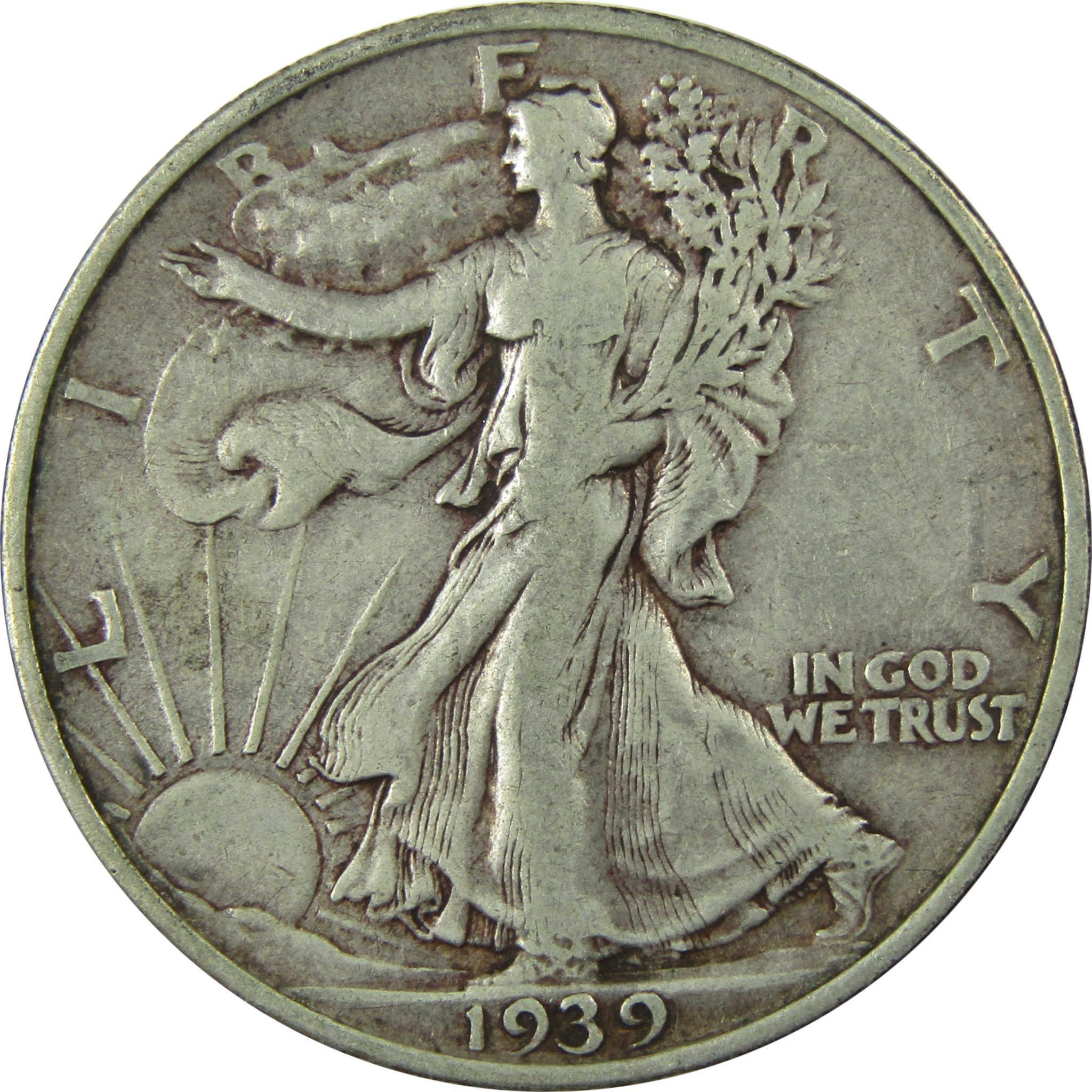 1939 Liberty Walking Silver Half Dollar VF Very Fine SKU:I25928