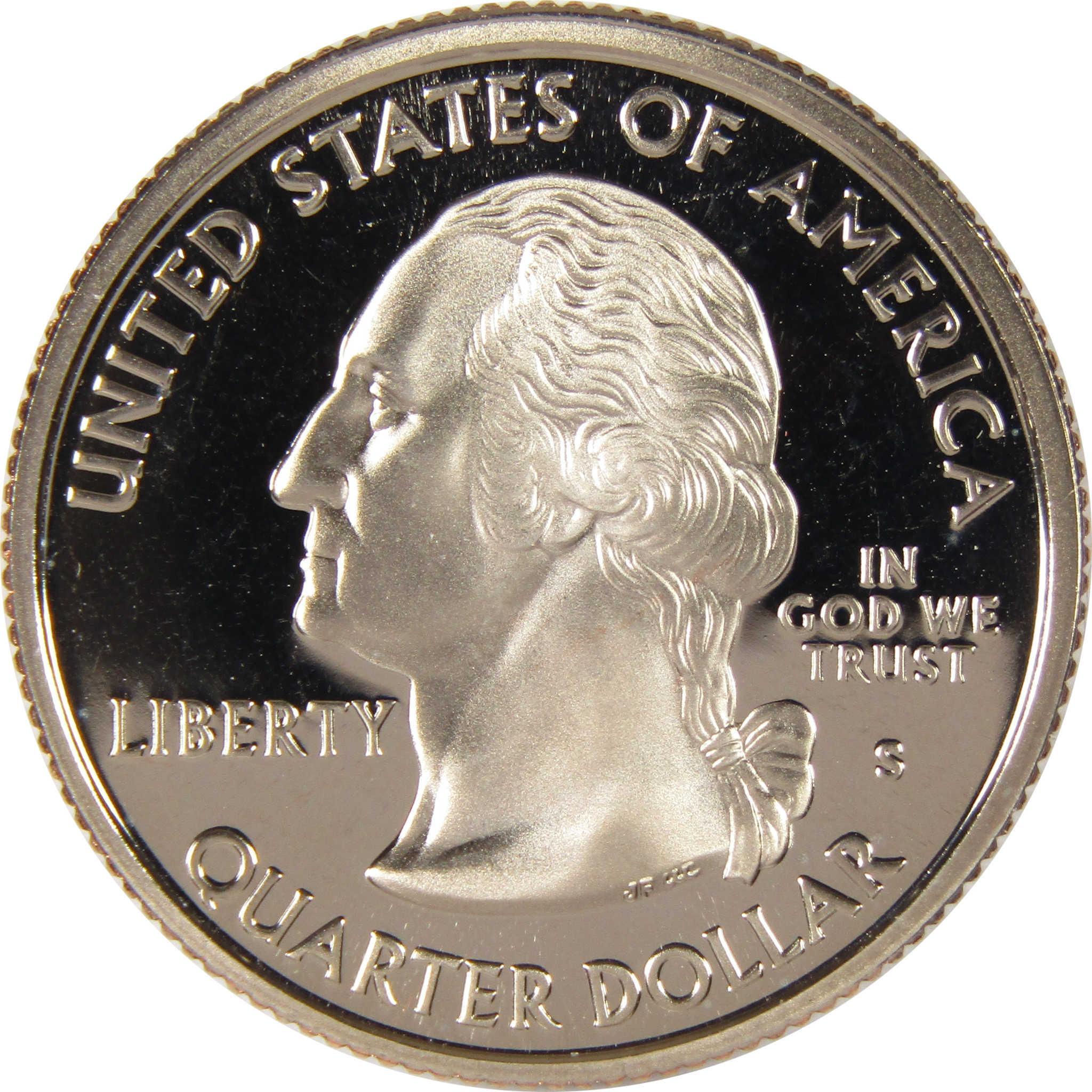 United States proof quarter dollar coin with George Washington profile
