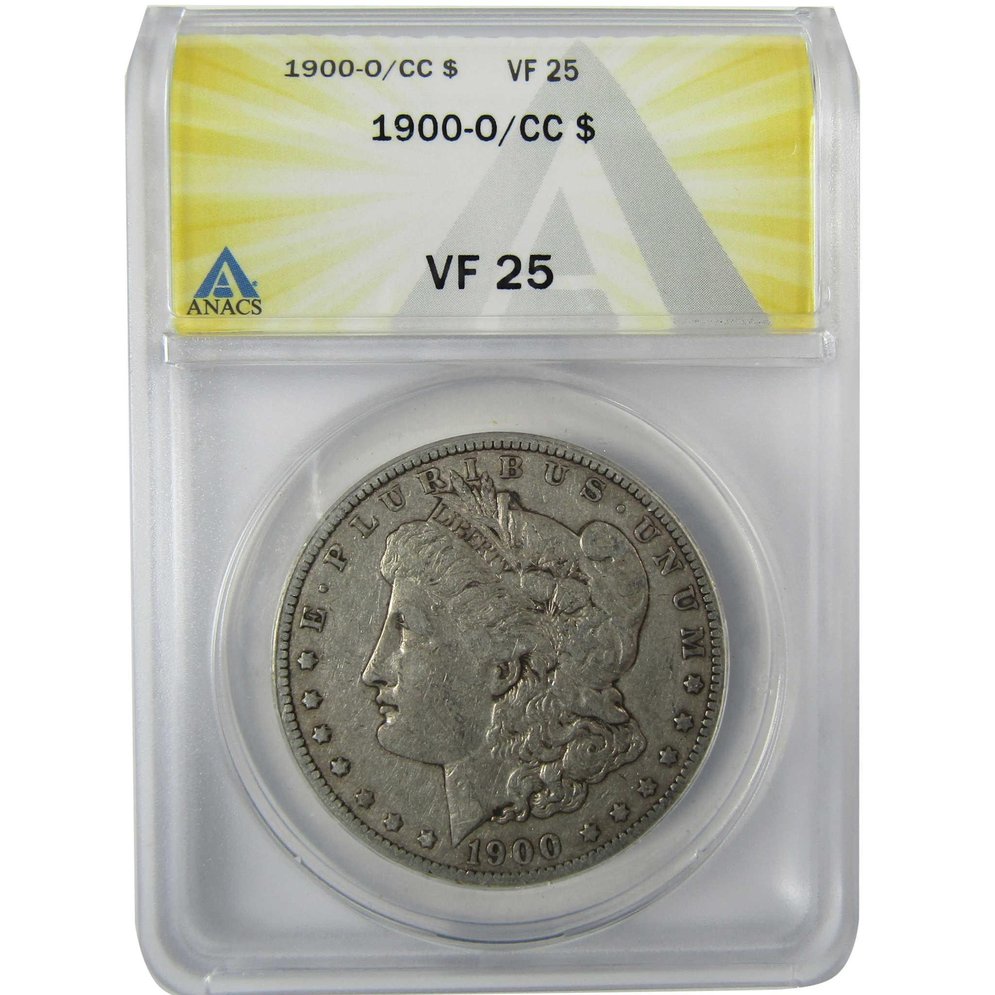 1900 O/CC Morgan Silver Dollar VF 25 ANACS $1 CoinSKU:CP856 - Morgan coin - Morgan silver dollar - Morgan silver dollar for sale - Profile Coins & Collectibles