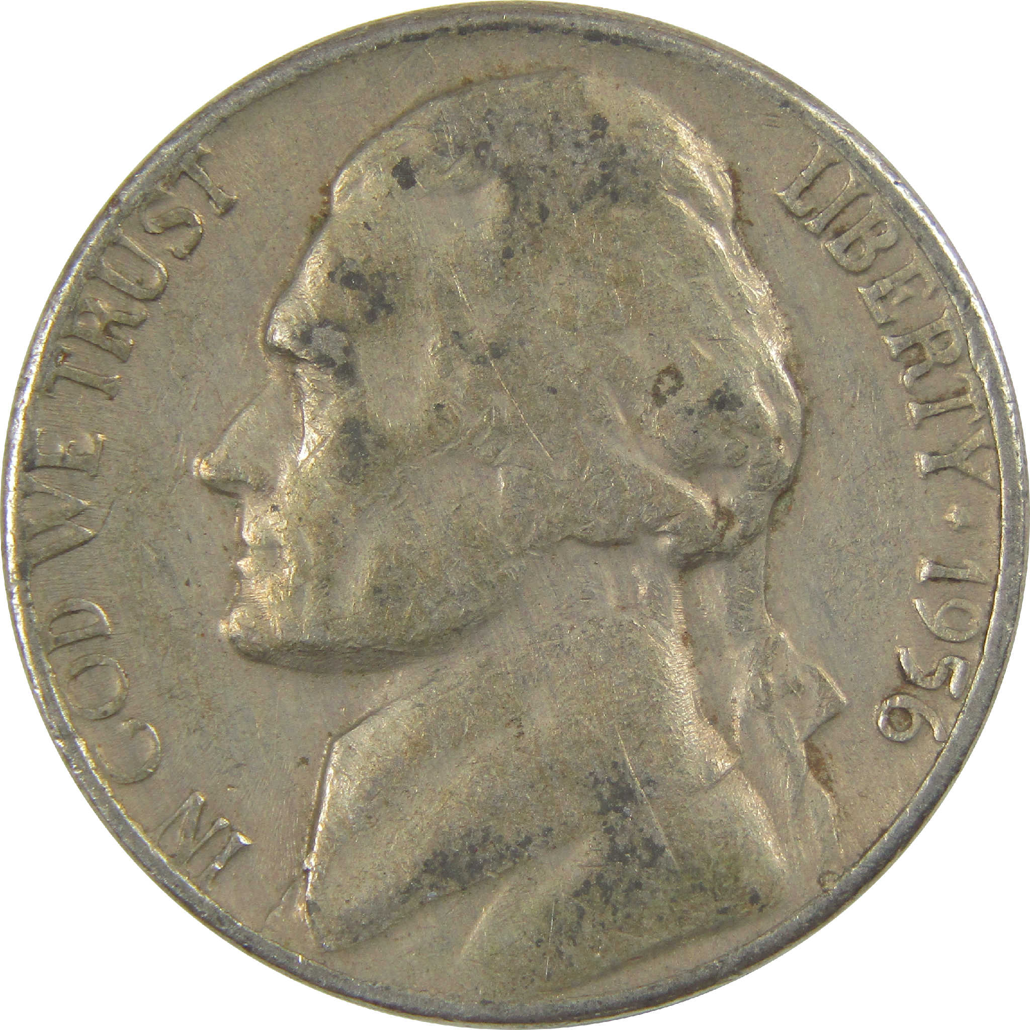 1956 D Jefferson Nickel Circulated 5c Coin Collectible