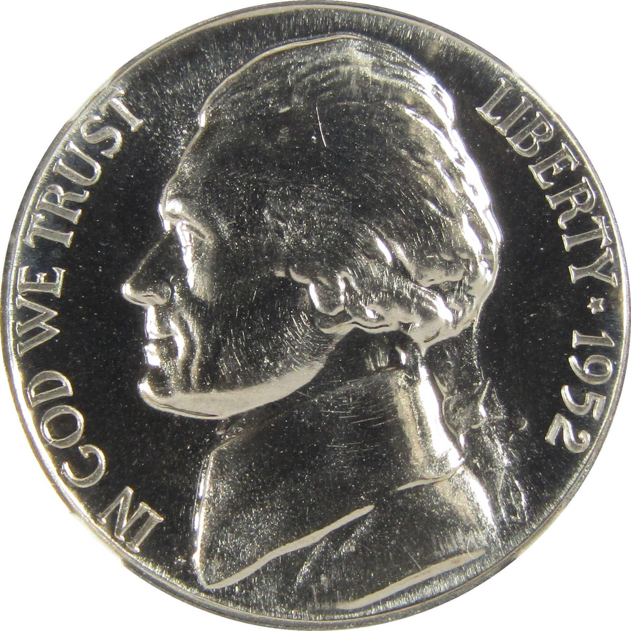 1952 Jefferson Nickel PF 68 NGC Proof 5c Coin Collectible SKU:I27356