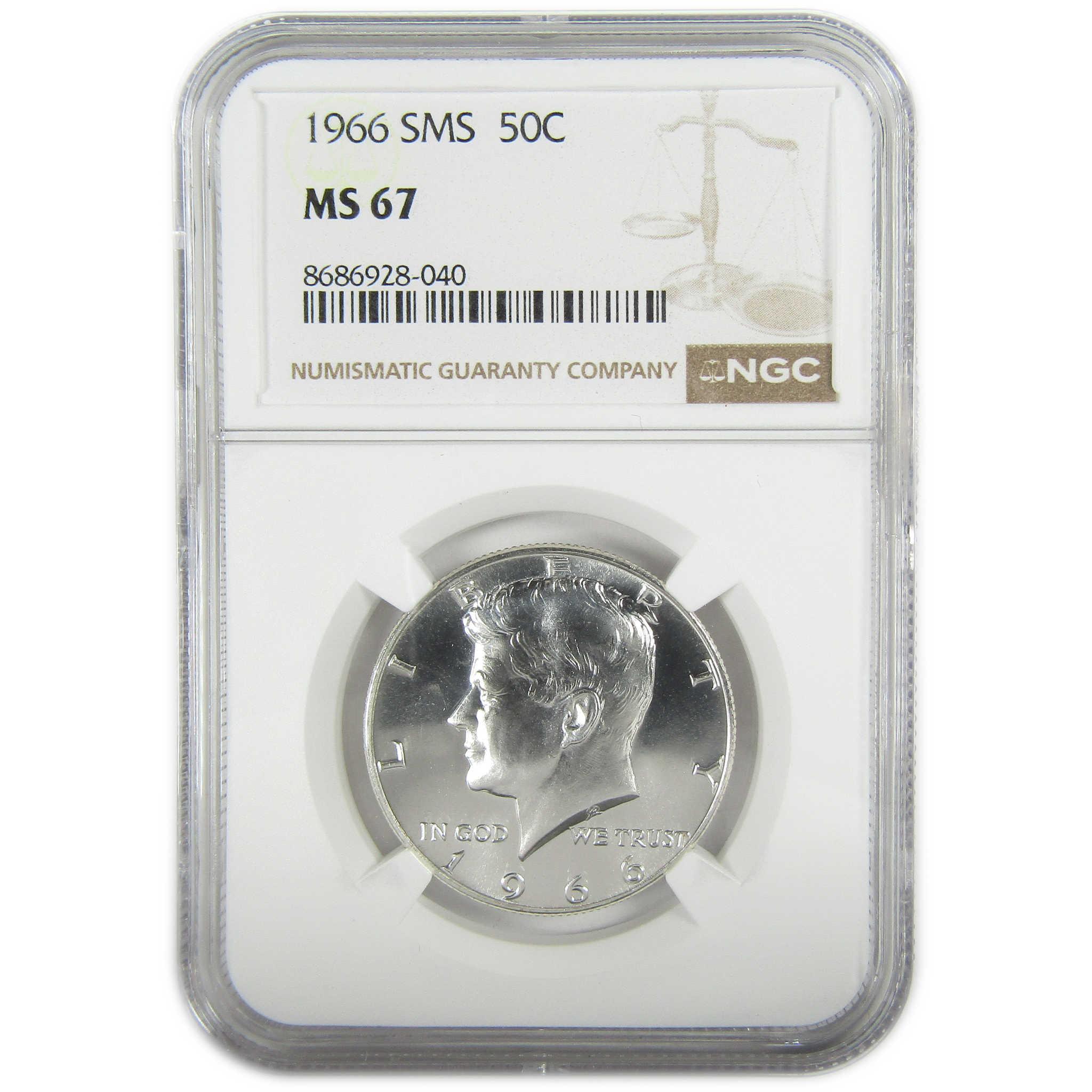 1966 SMS Kennedy Silver Half Dollar MS 67 NGC Uncirculated SKU:I27391